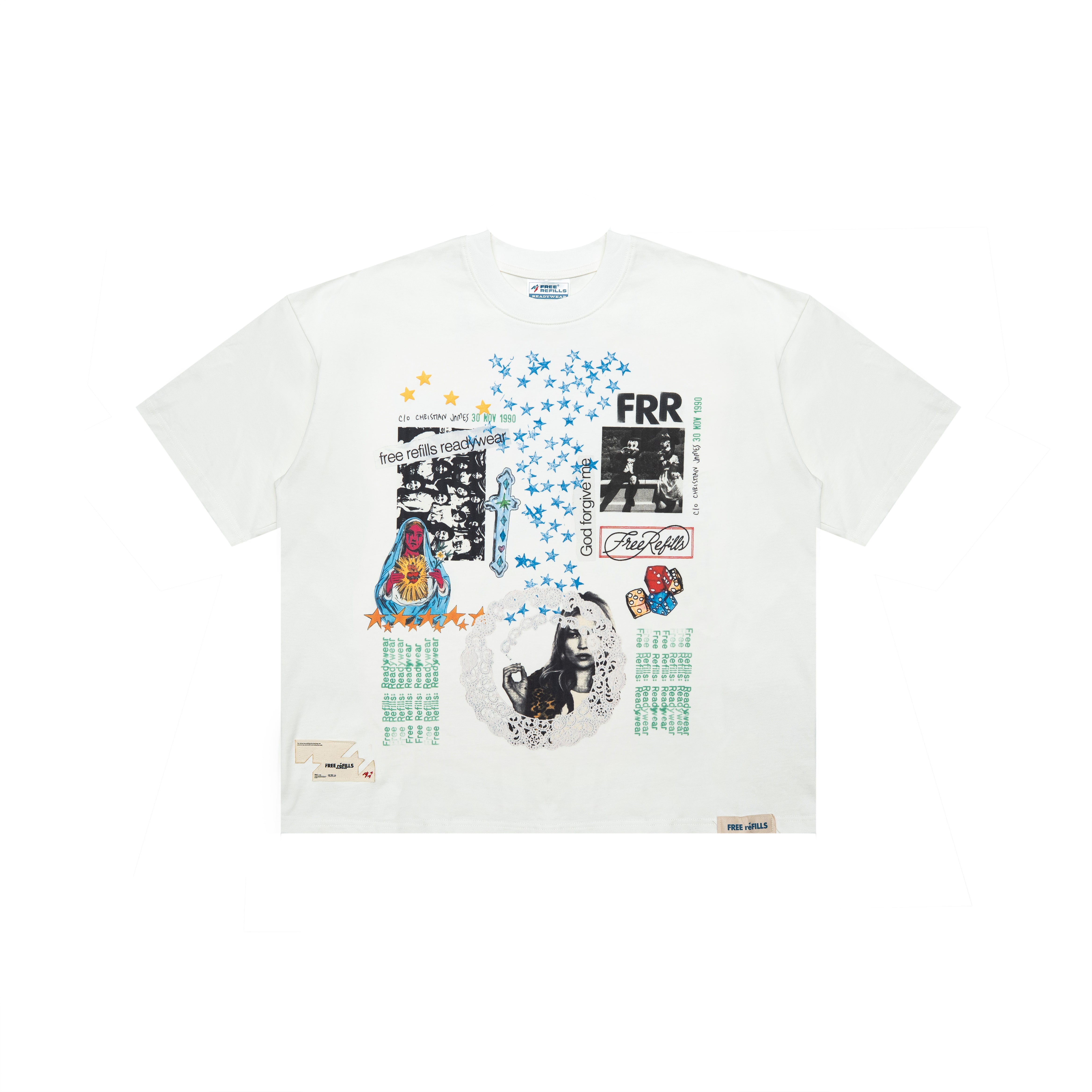 Collage Tee - White