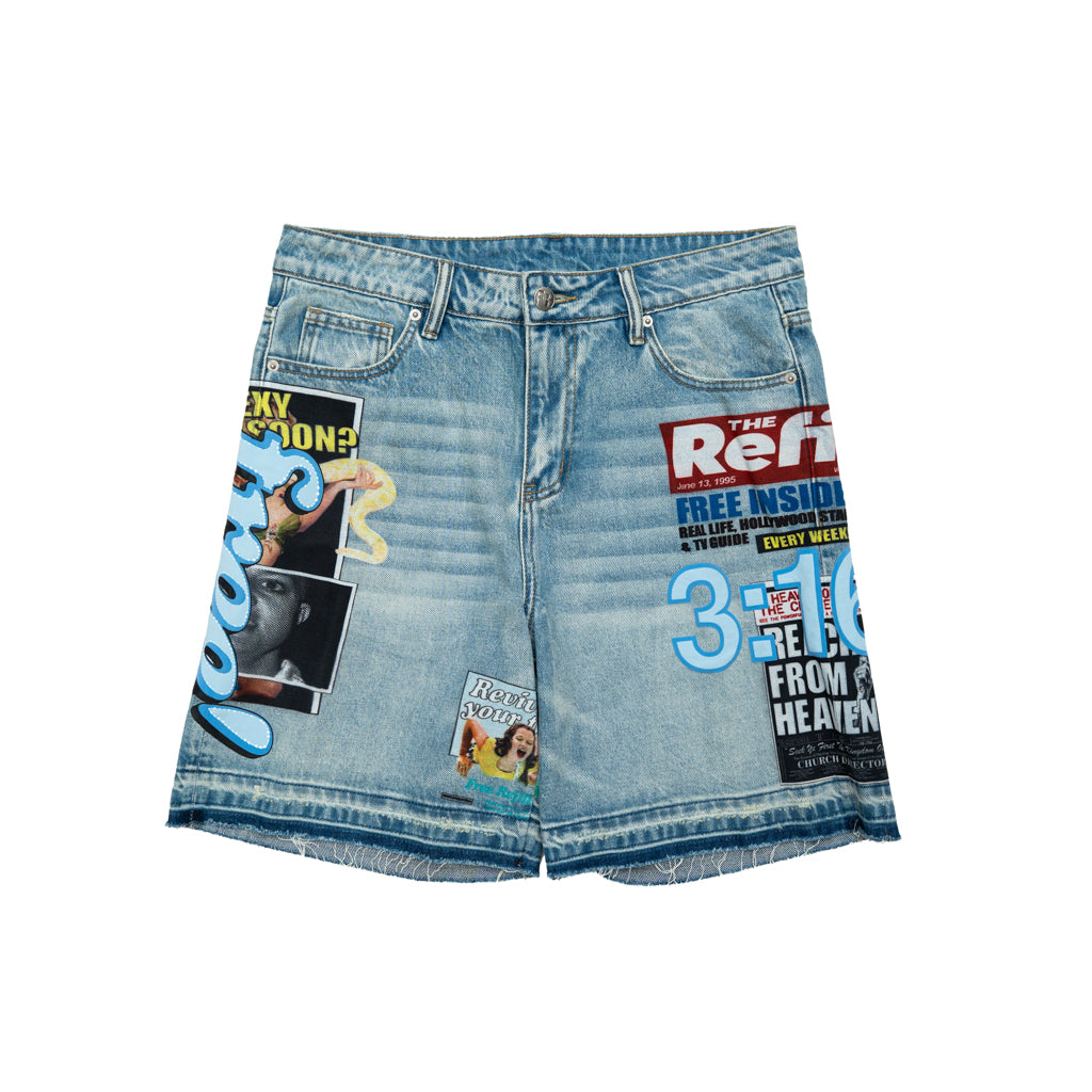 Tabloid Denim Jorts - Blue Wash