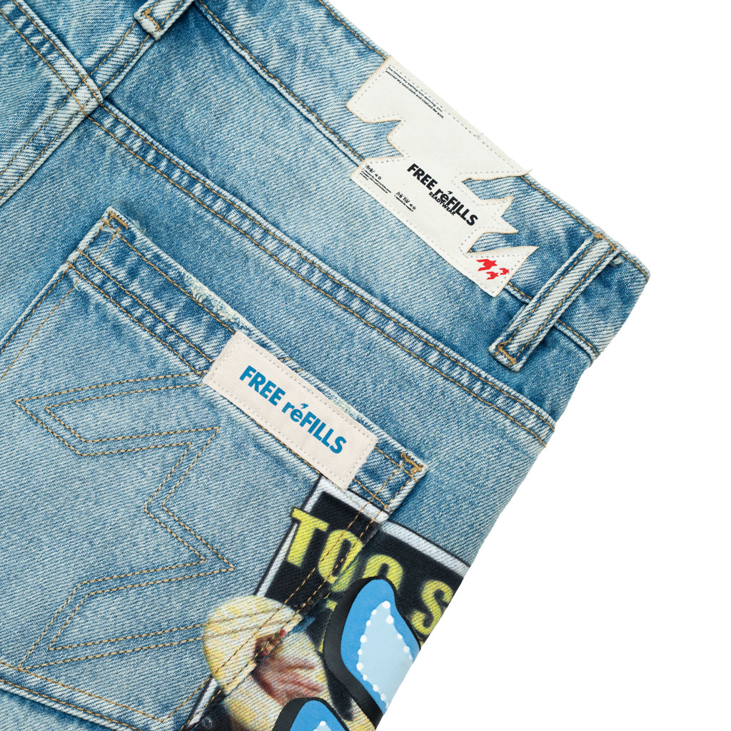 Tabloid Denim Jorts - Blue Wash
