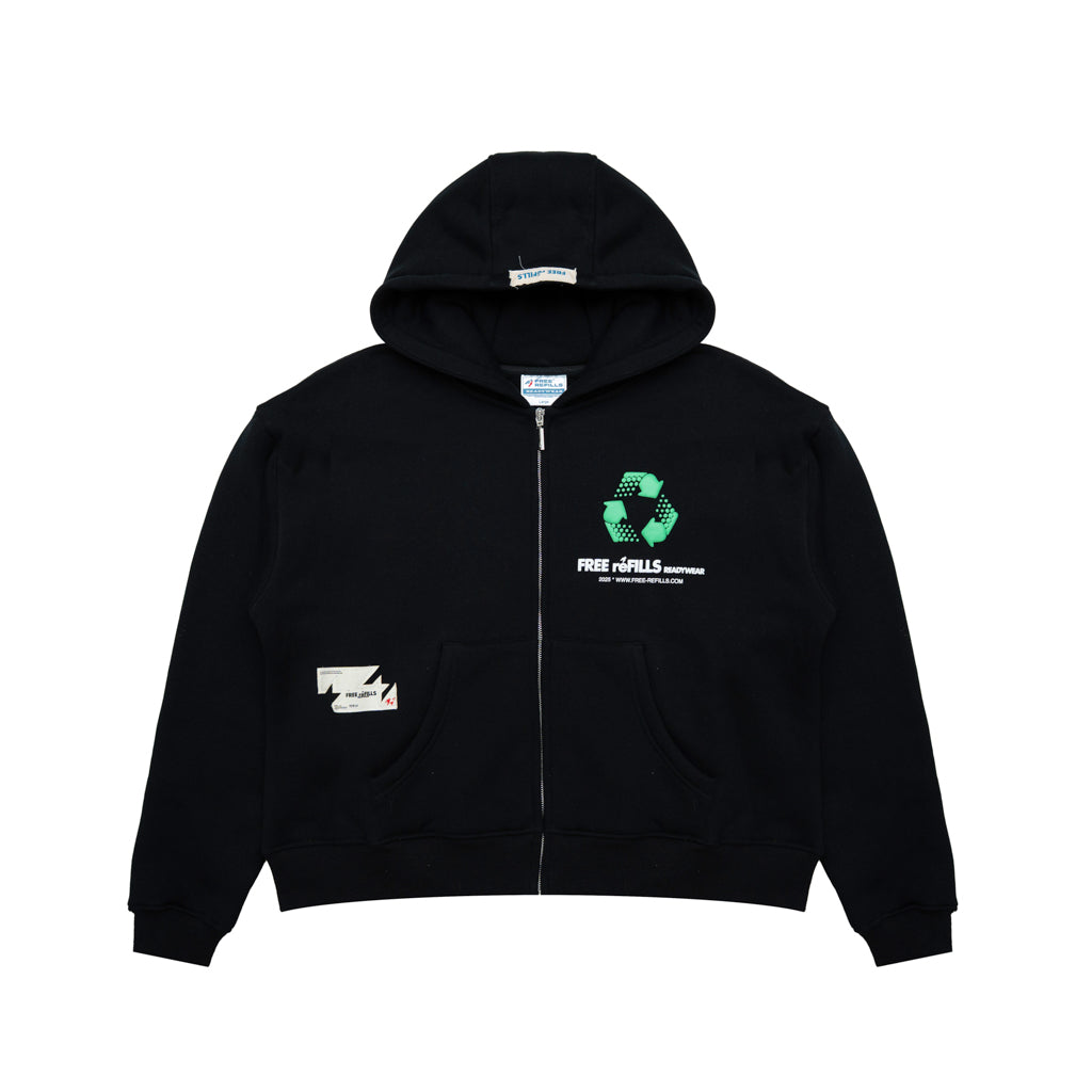 FRR Zip-Up Hoodie - Black