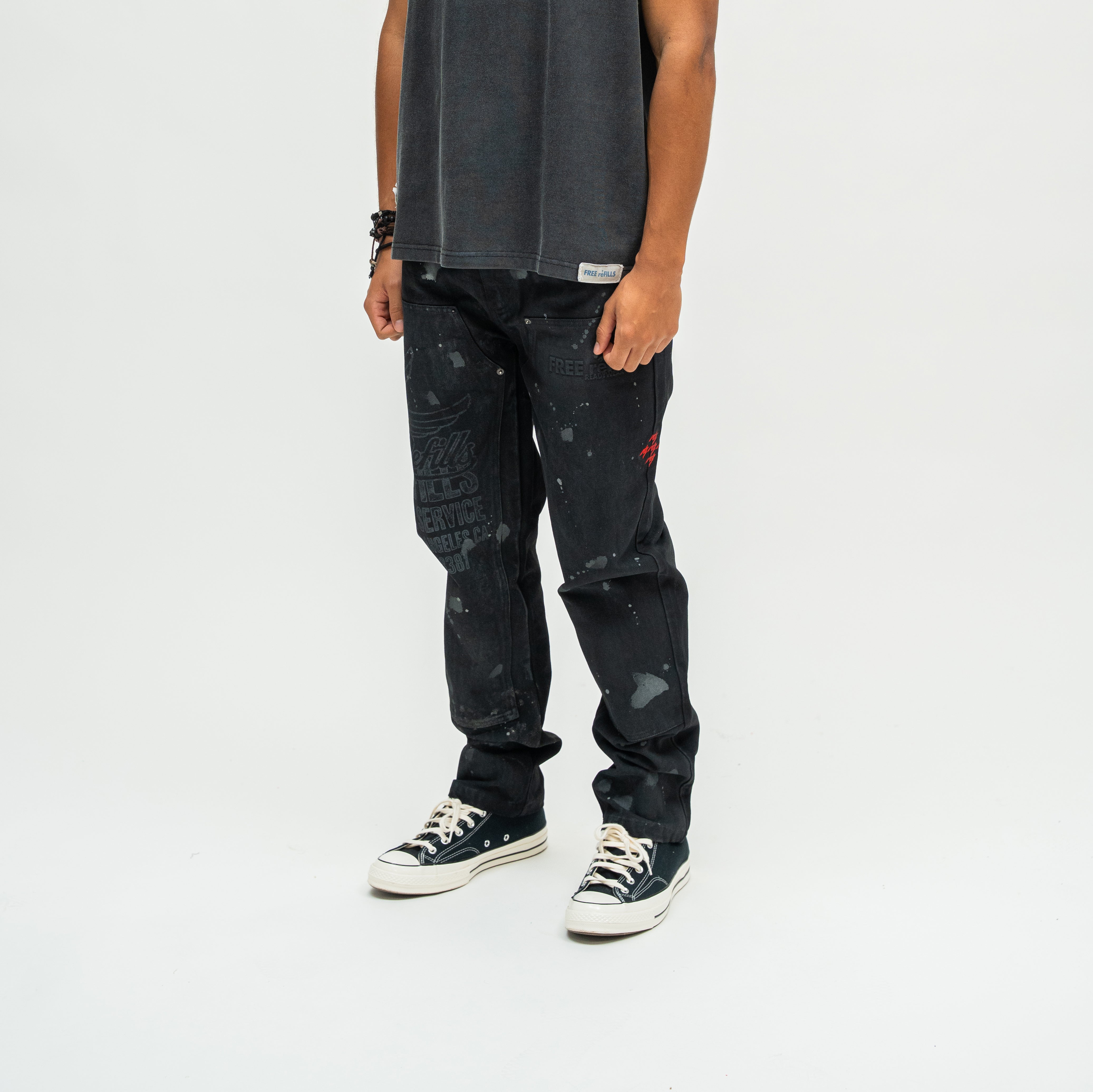Service Grunge Carpenter Pants - Black