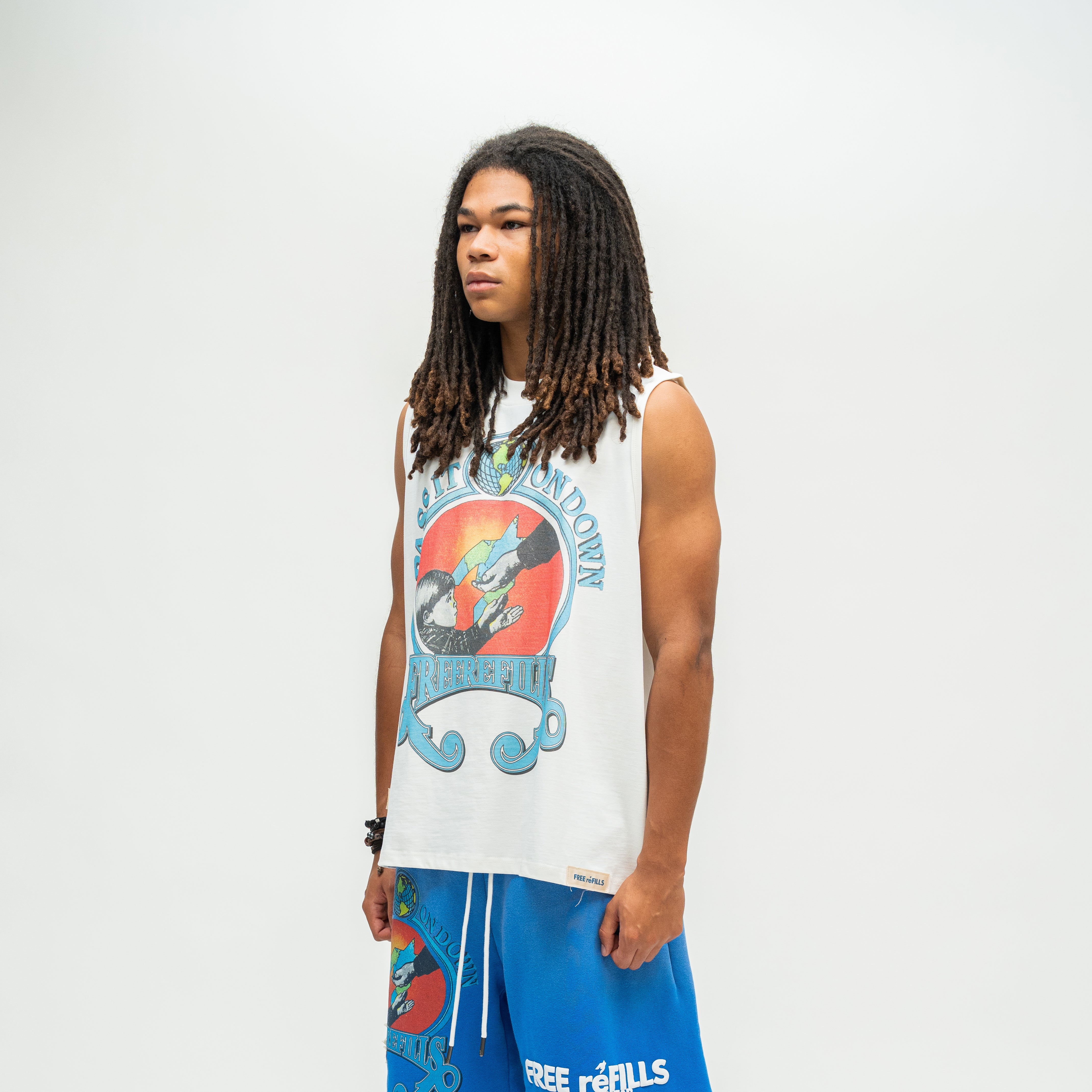 Charity Cut-Off Tee - White