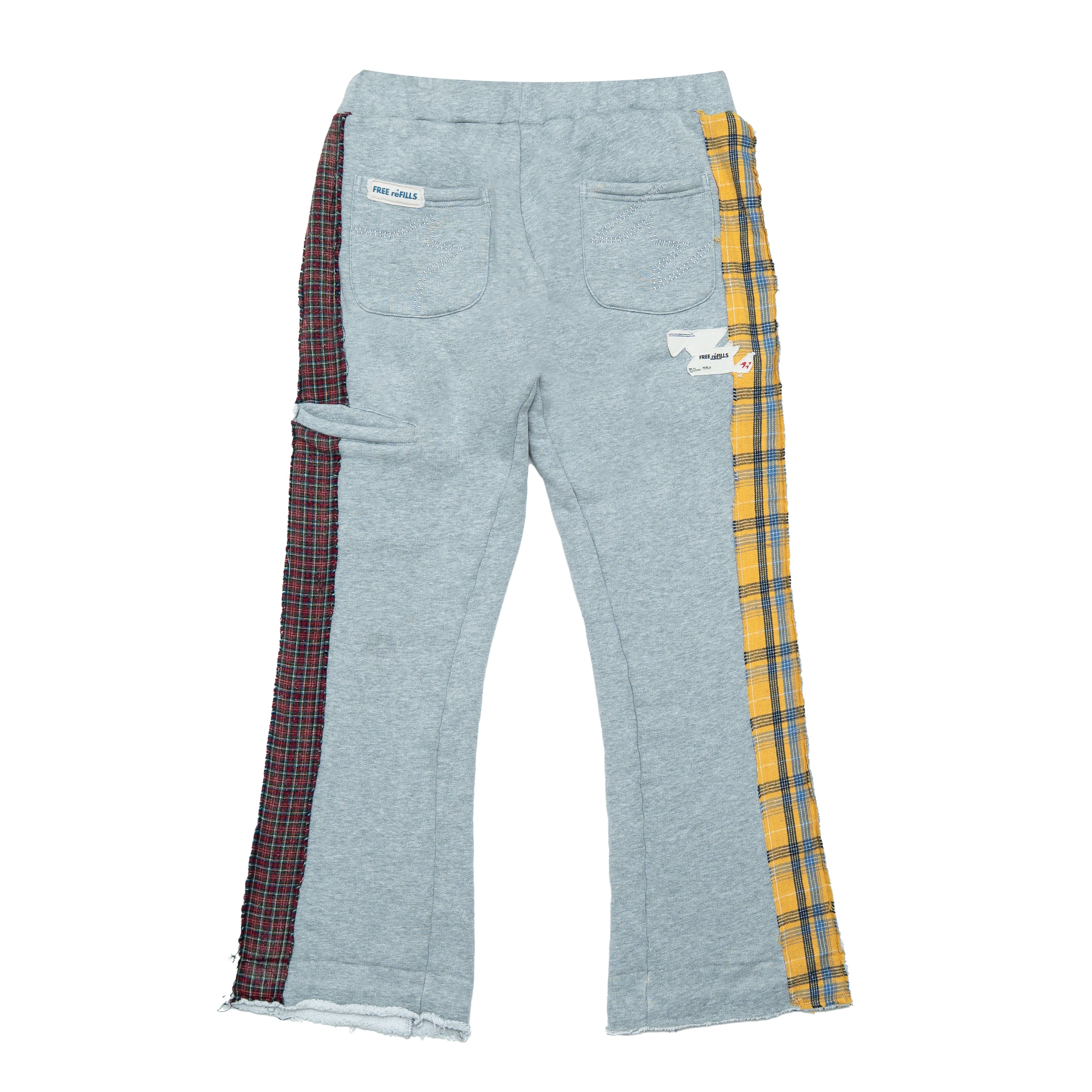 Multi Flannel Flare Sweatpants - Heather Grey