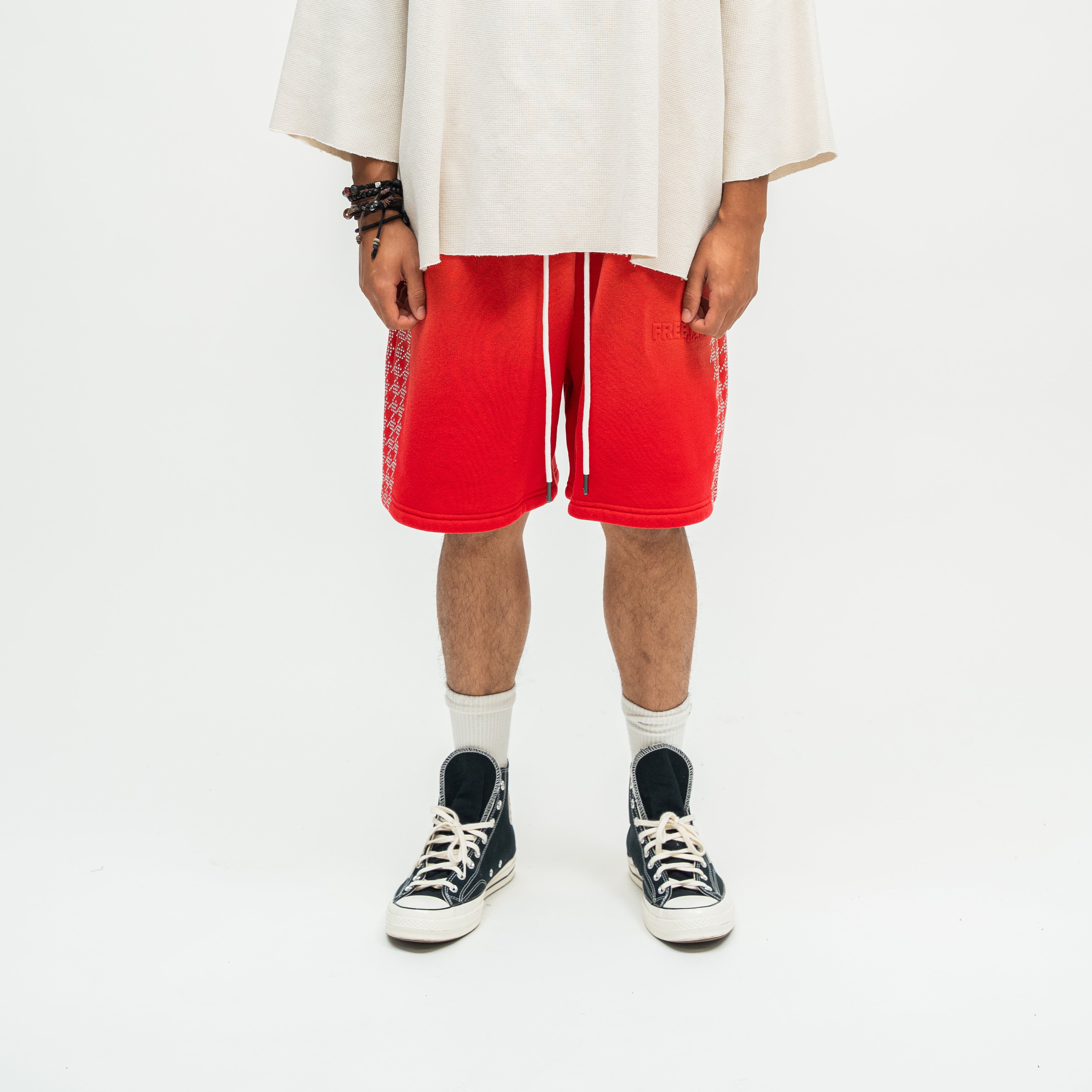 FR Star Stud Shorts - Red