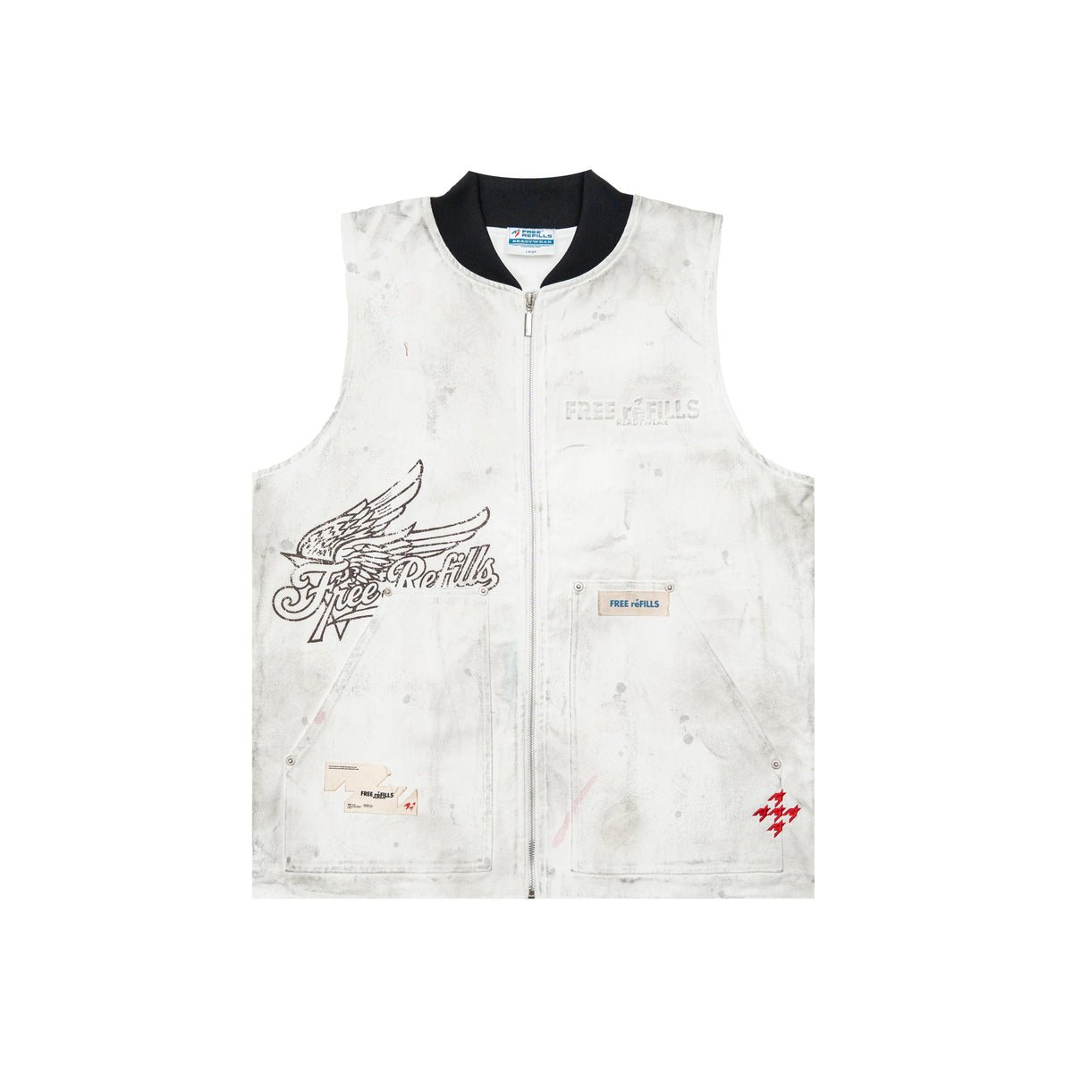 Service Grunge Vest Jacket - Cream
