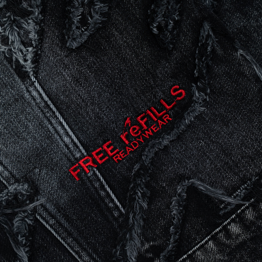 Checks Distressed Jacket - Black