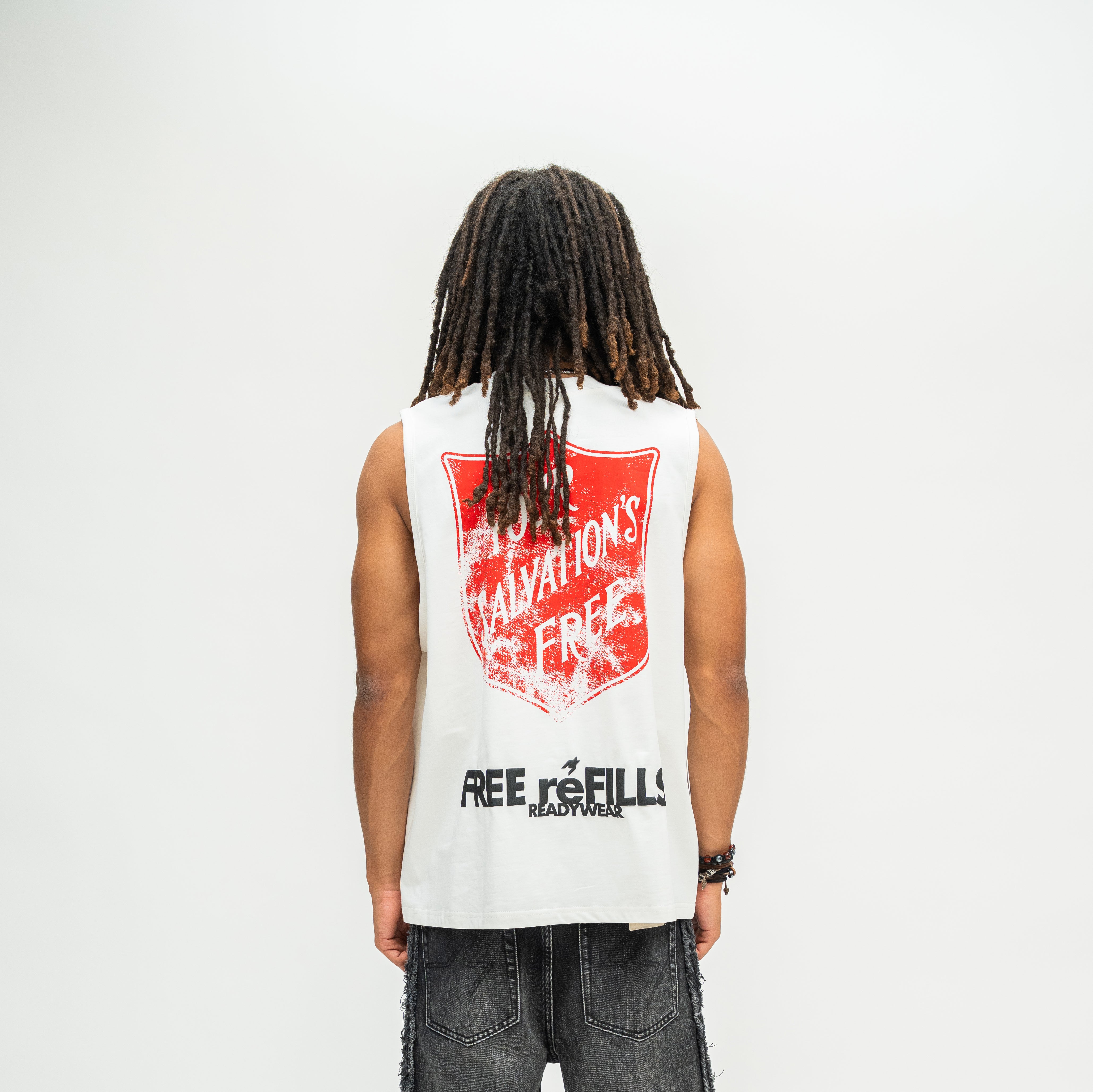 Salvation Cut-Off Tee - White