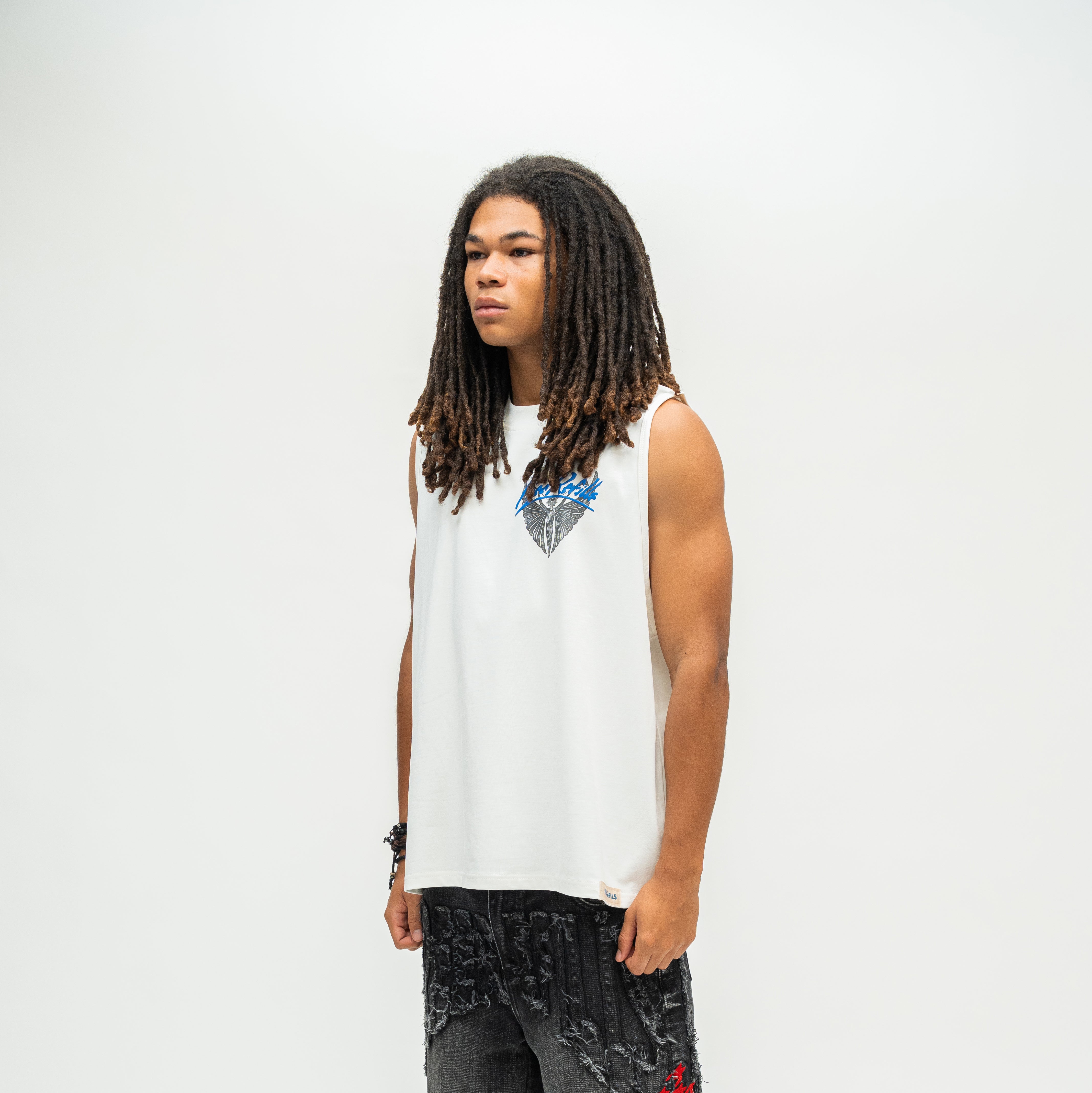 Angel Cut-Off Tee - White