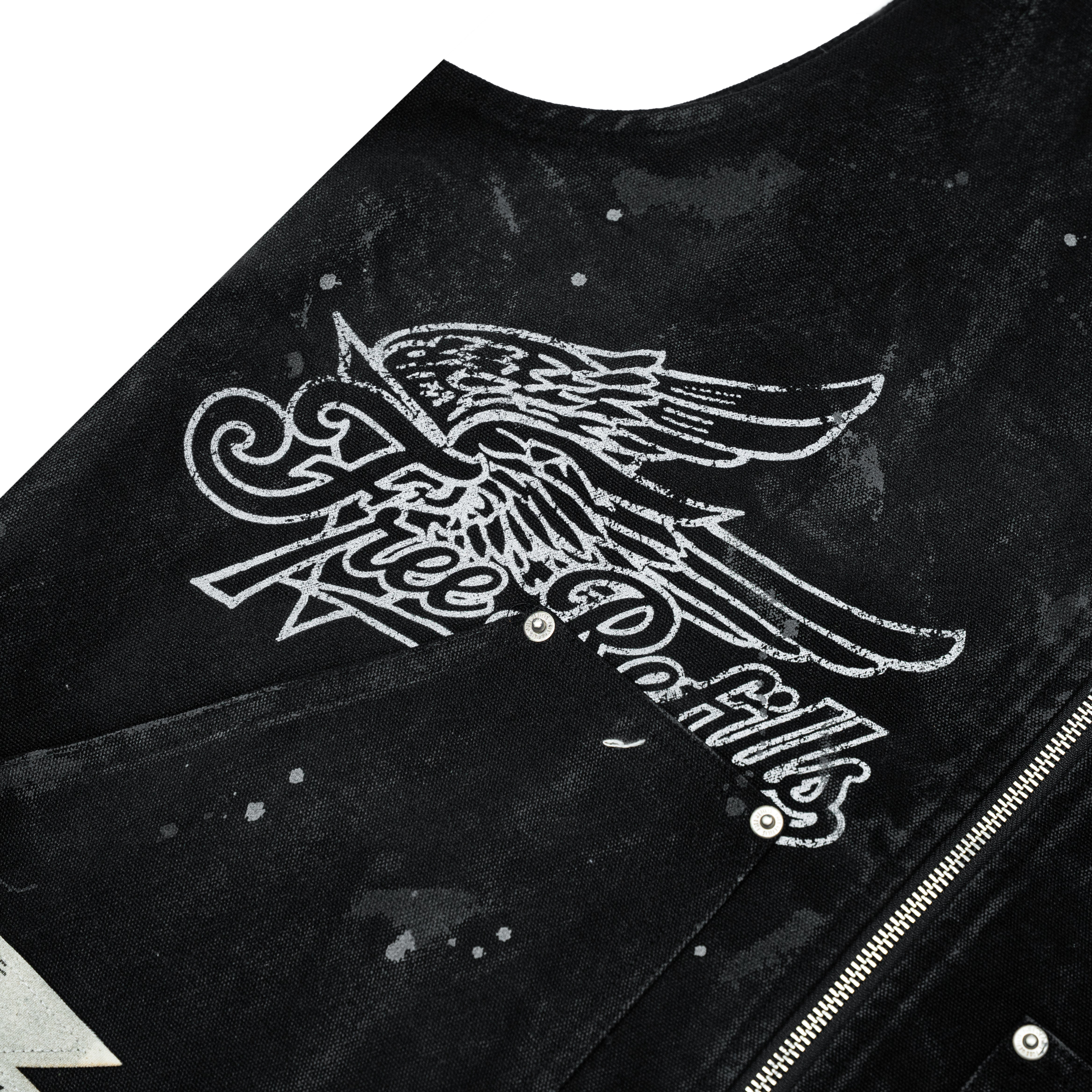 Service Grunge Vest Jacket - Black