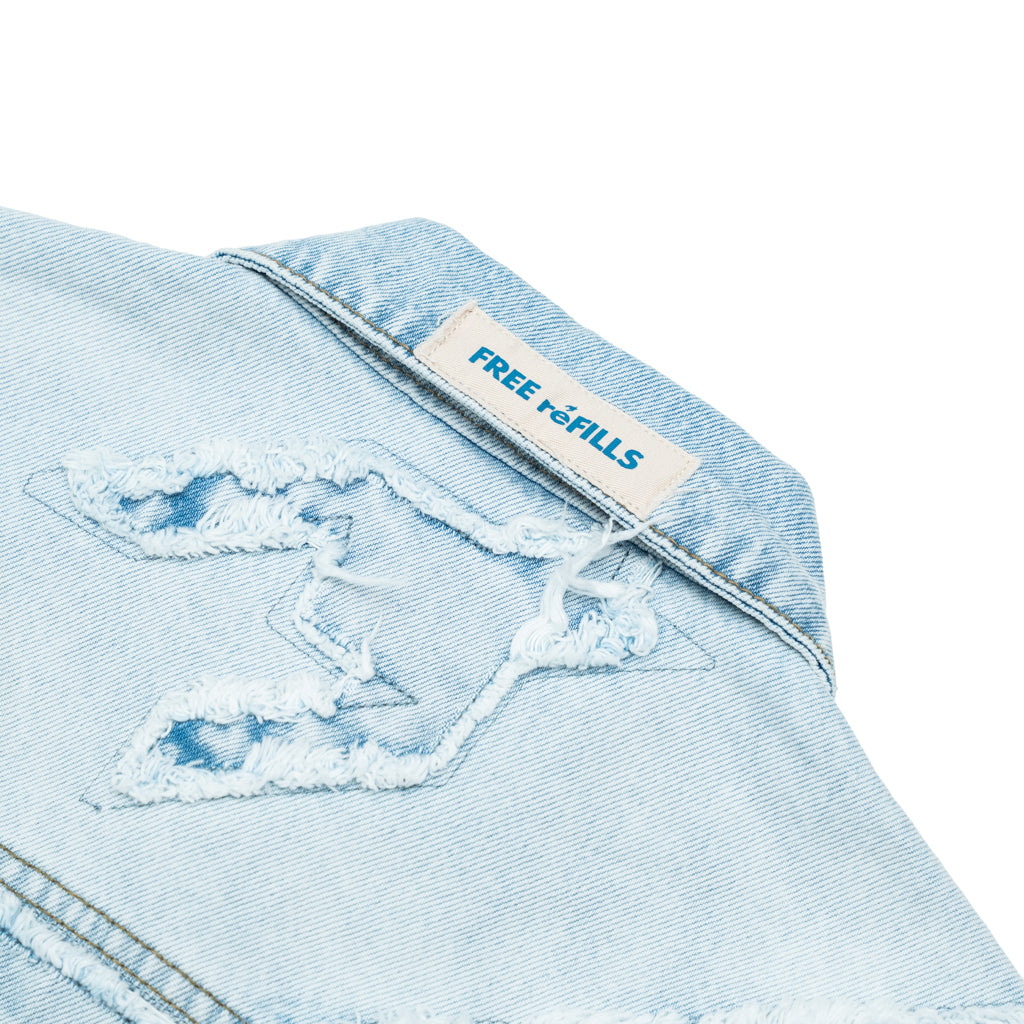 Checks Distressed Jacket - Blue