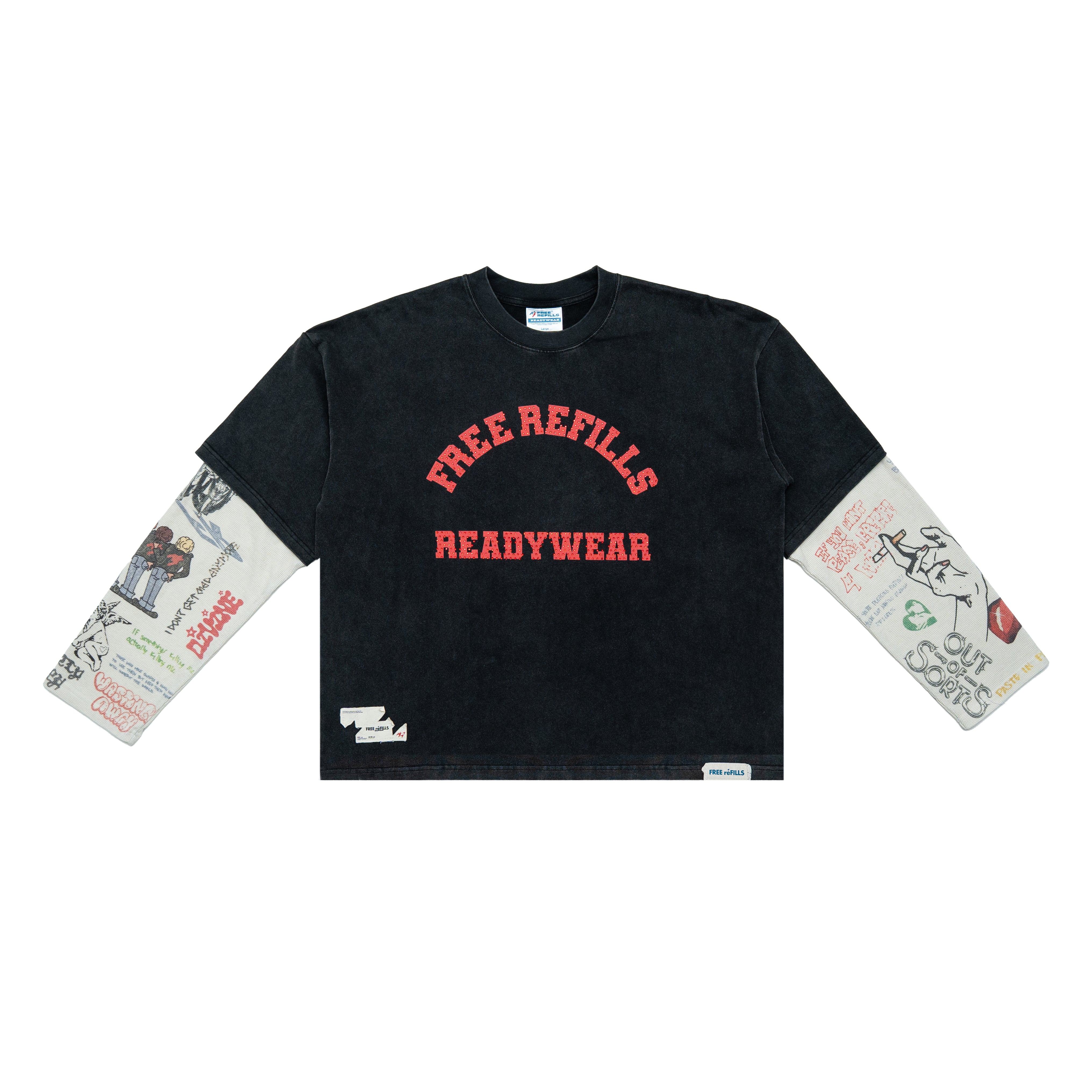 Graffiti Thermal L/S Tee - Black