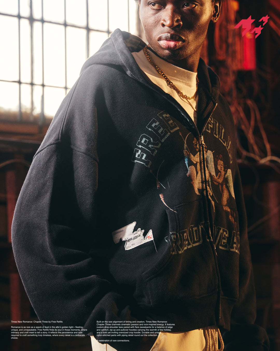 Angels Zip Up Hoodie - Vintage Black