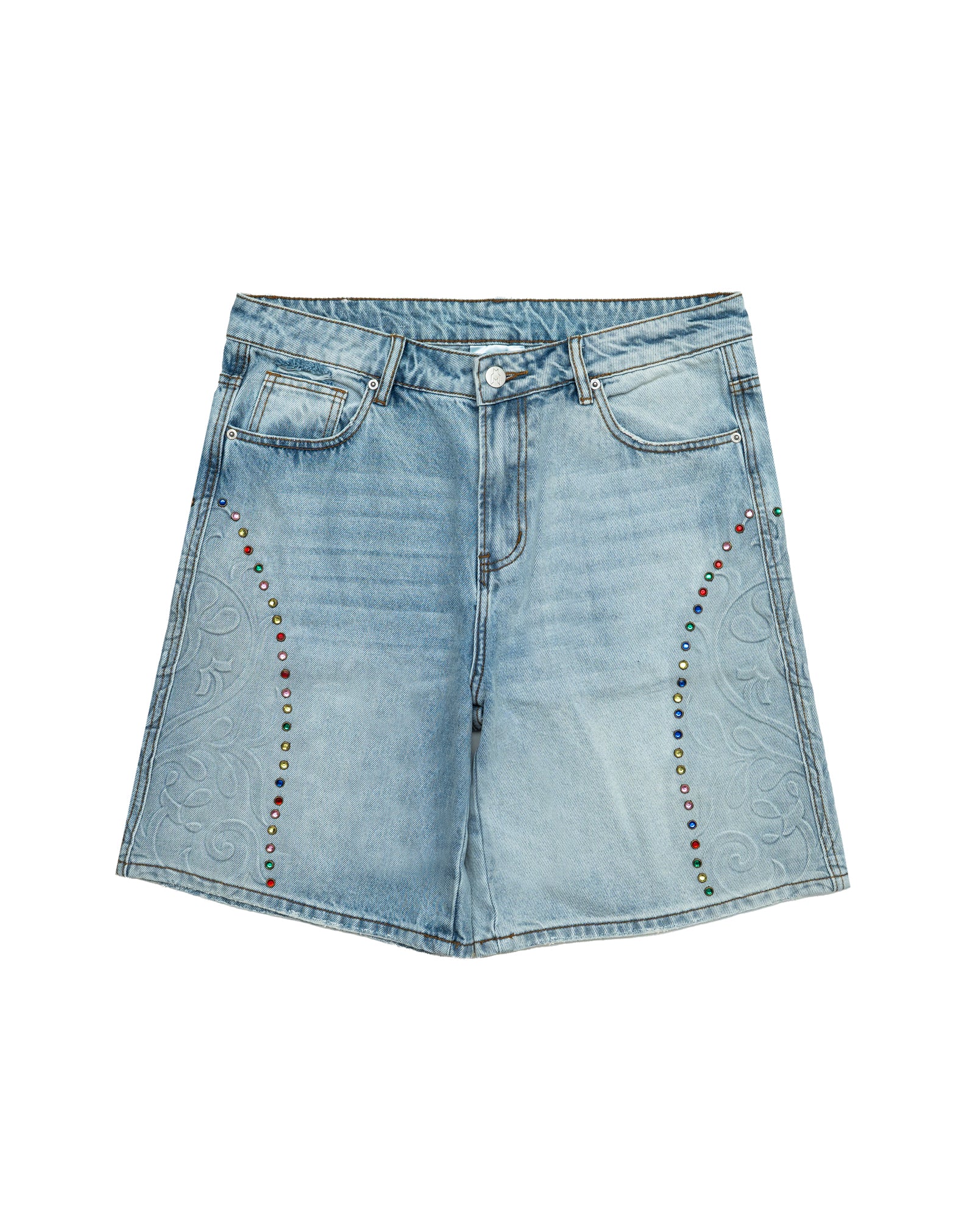Cathedral Denim Shorts - Washed Blue