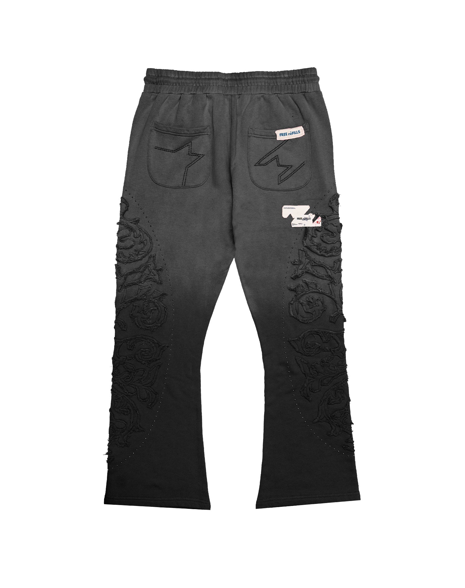 Cathedral Flare Sweatpants - Washed Black