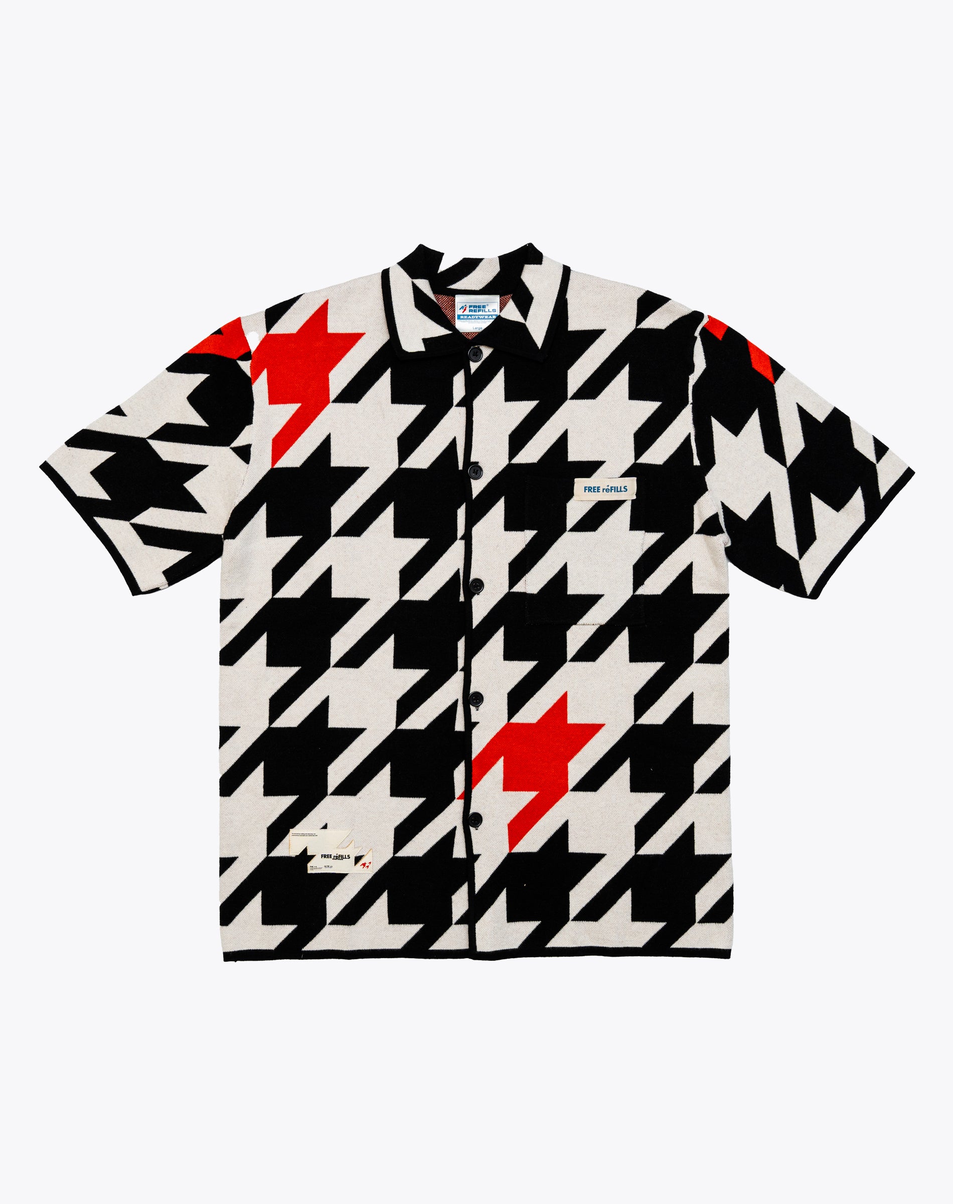 Checks Jacquard Button Up - Black