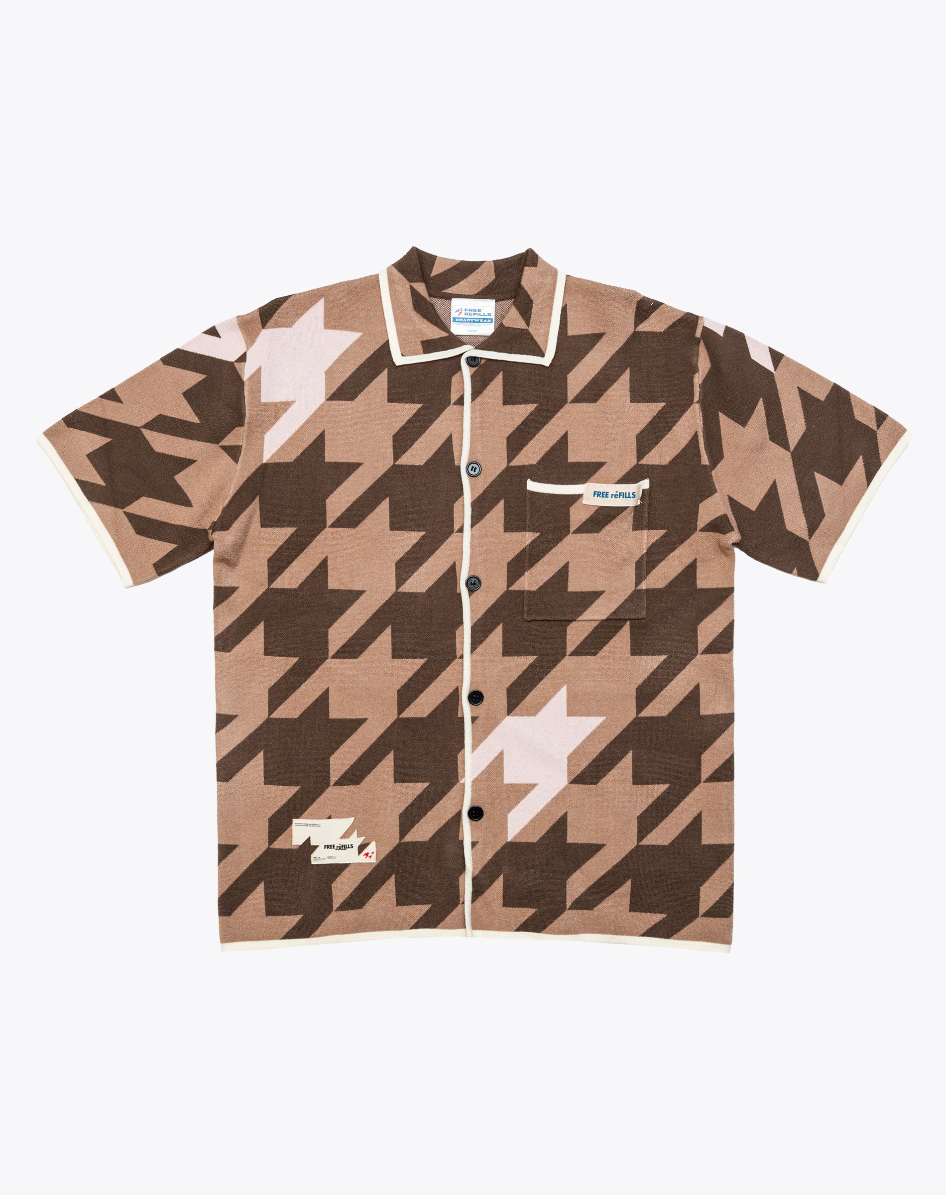 Checks Jacquard Button Up - Brown