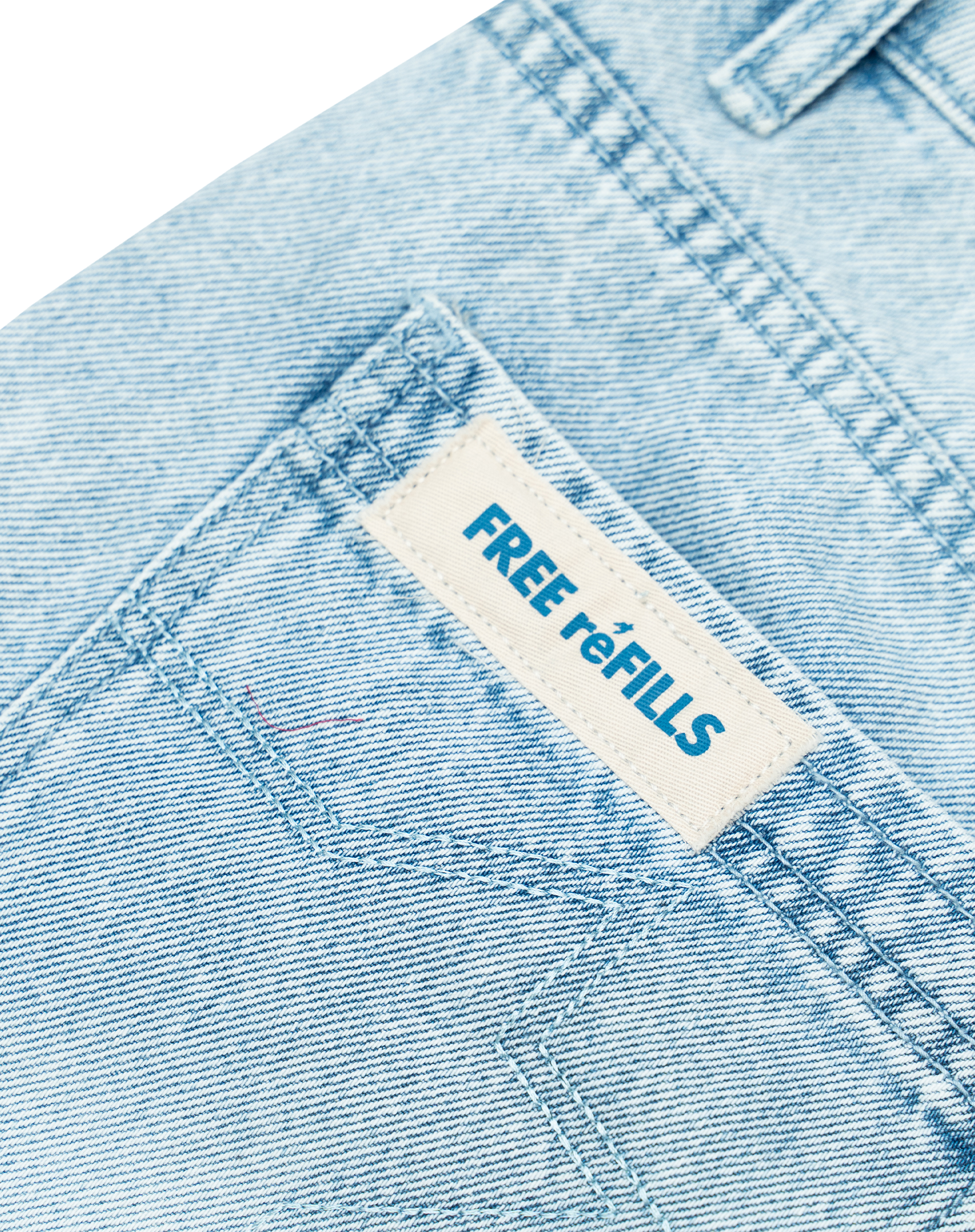FR Studded Denim Jorts - Washed Blue