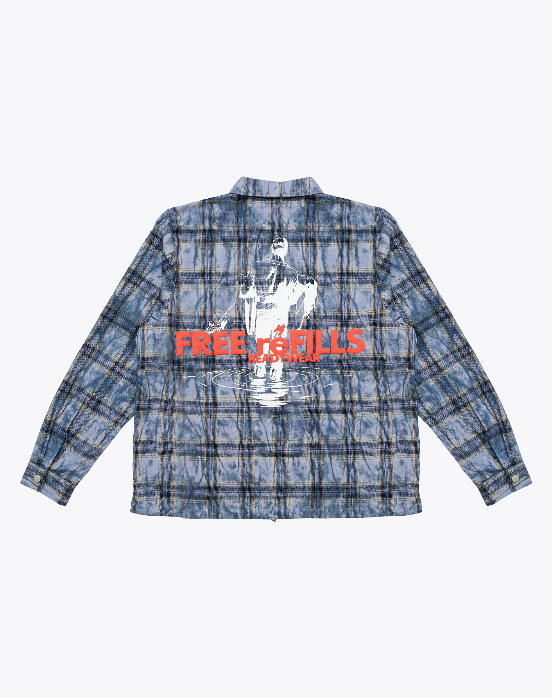 FR Cropped Flannel - Washed Blue