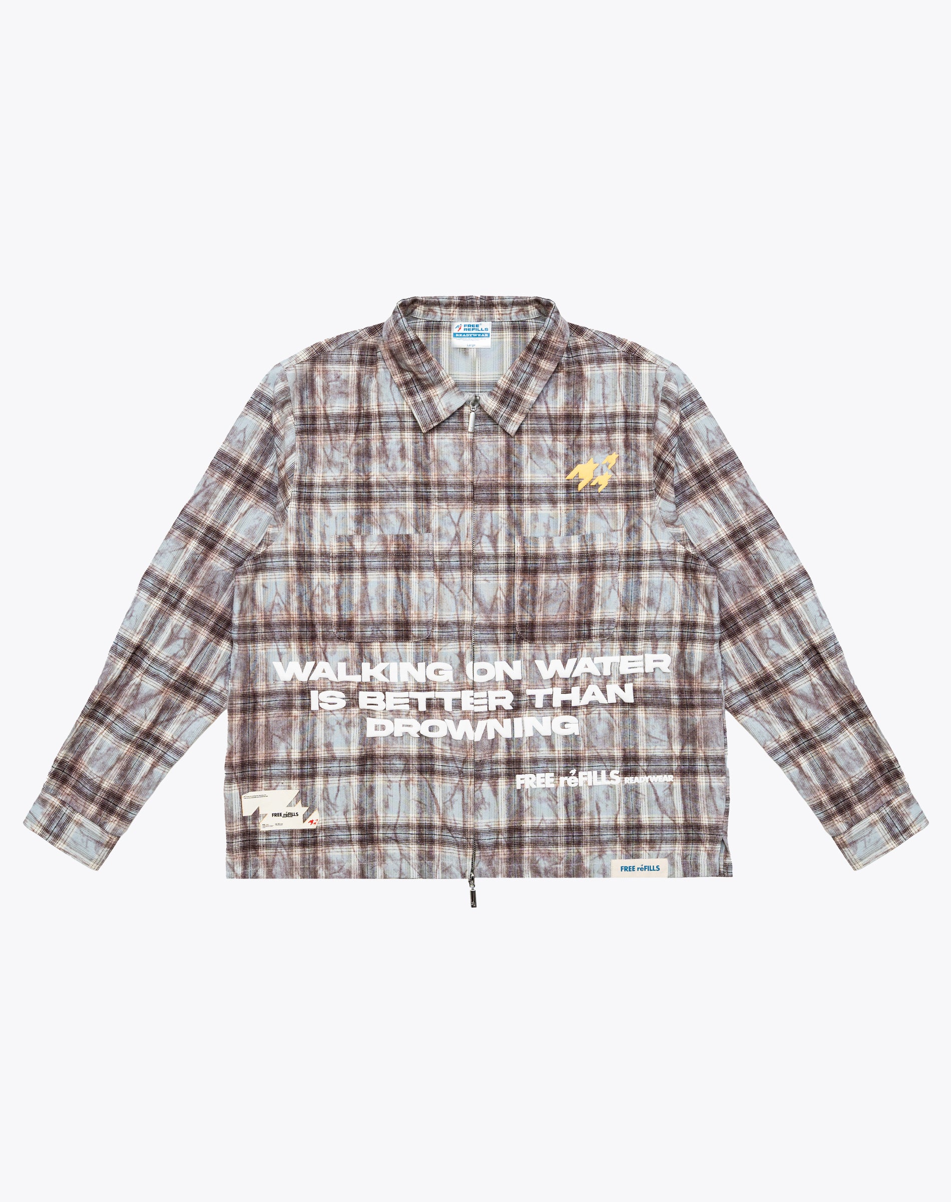 FR Cropped Flannel - Washed Brown