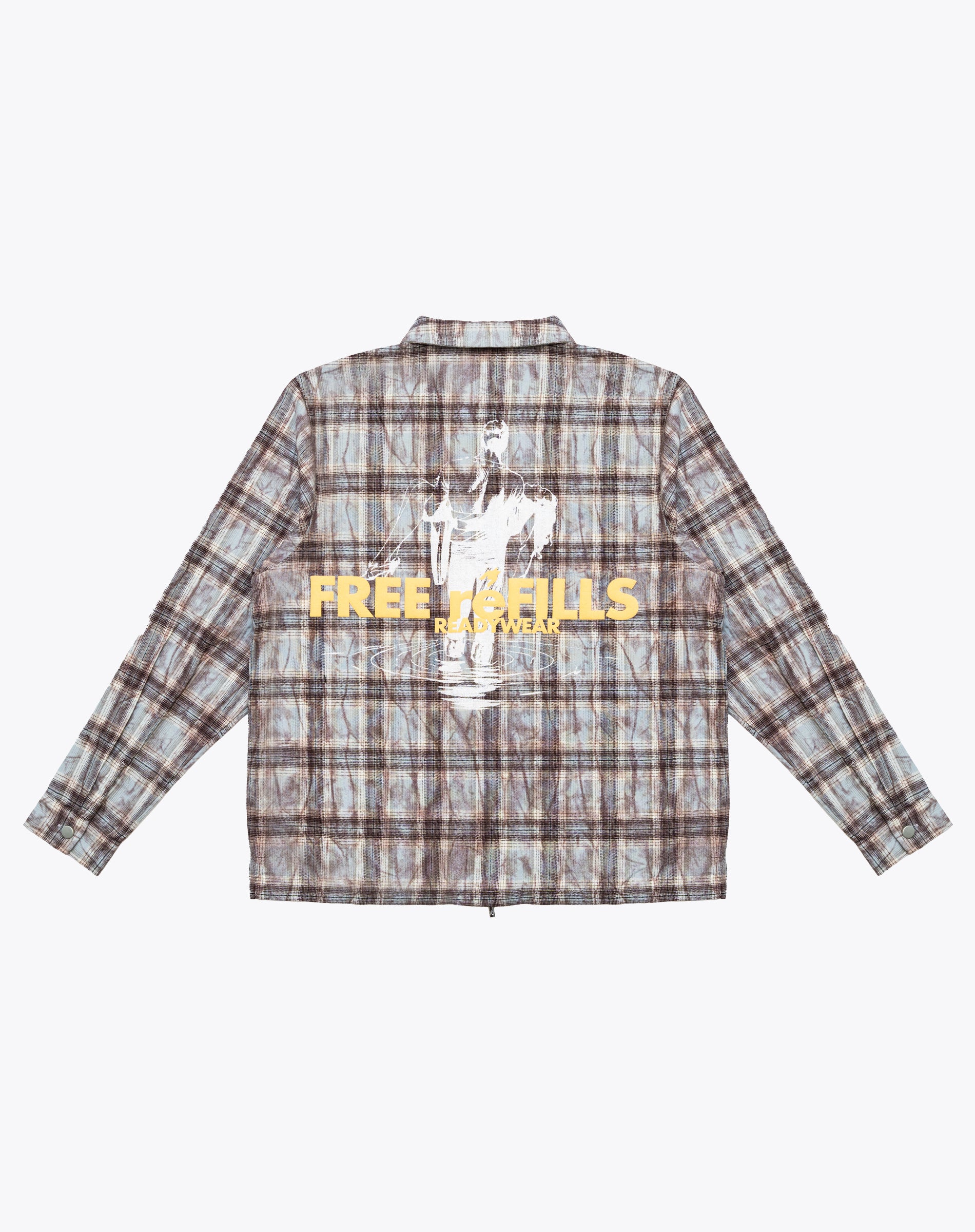 FR Cropped Flannel - Washed Brown