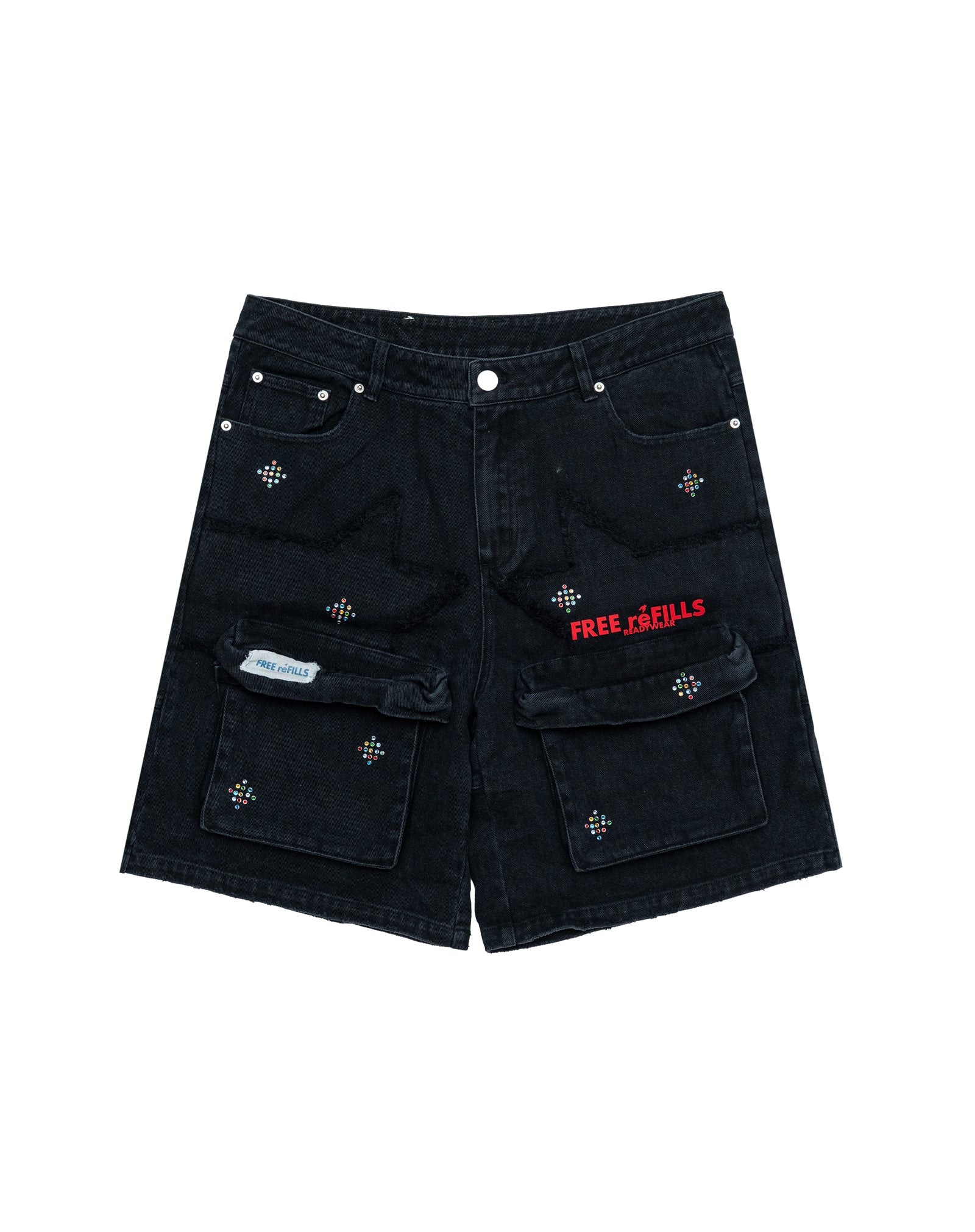 Gemstone Cargo Shorts - Washed Black