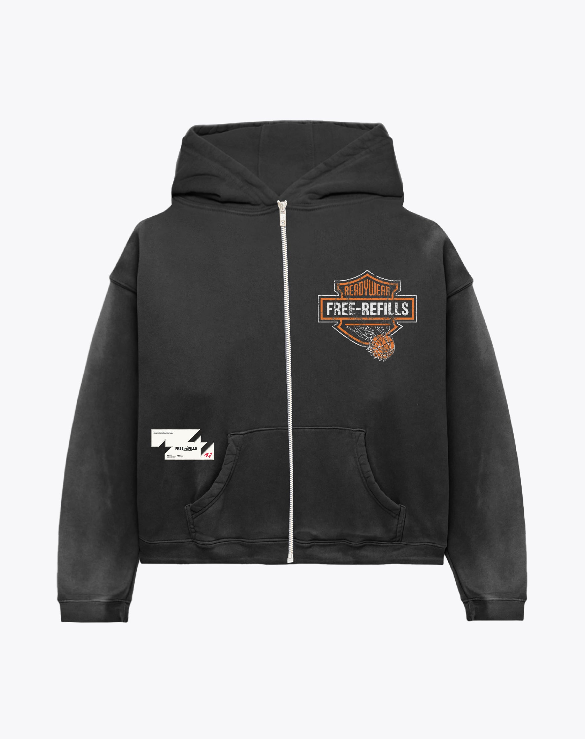 Harley Zip Up Hoodie - Vintage Black