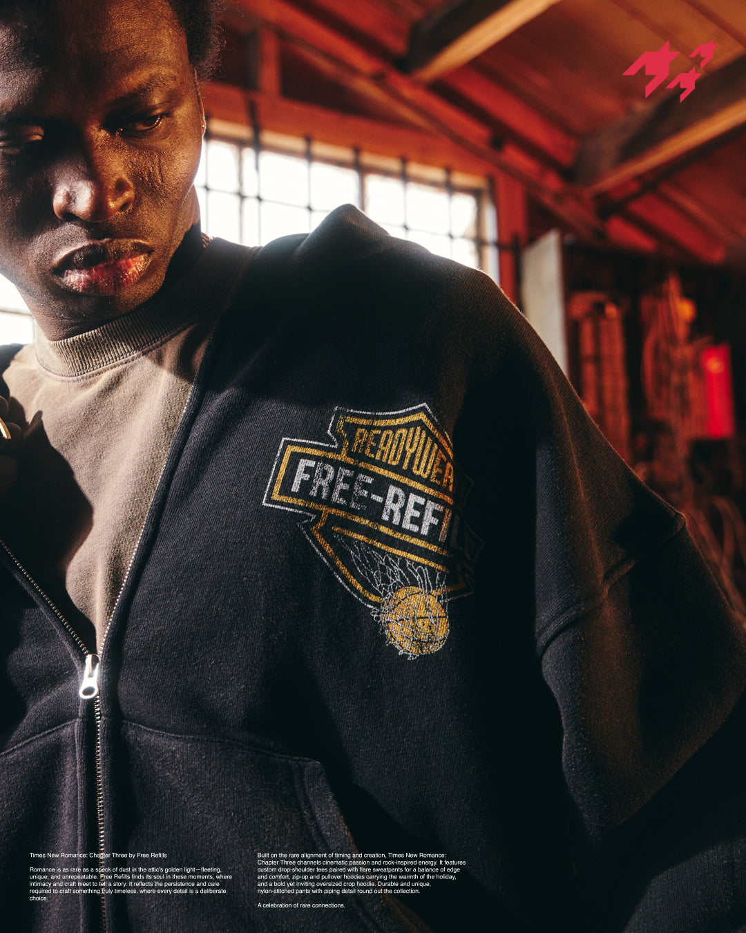 Harley Zip Up Hoodie - Vintage Black