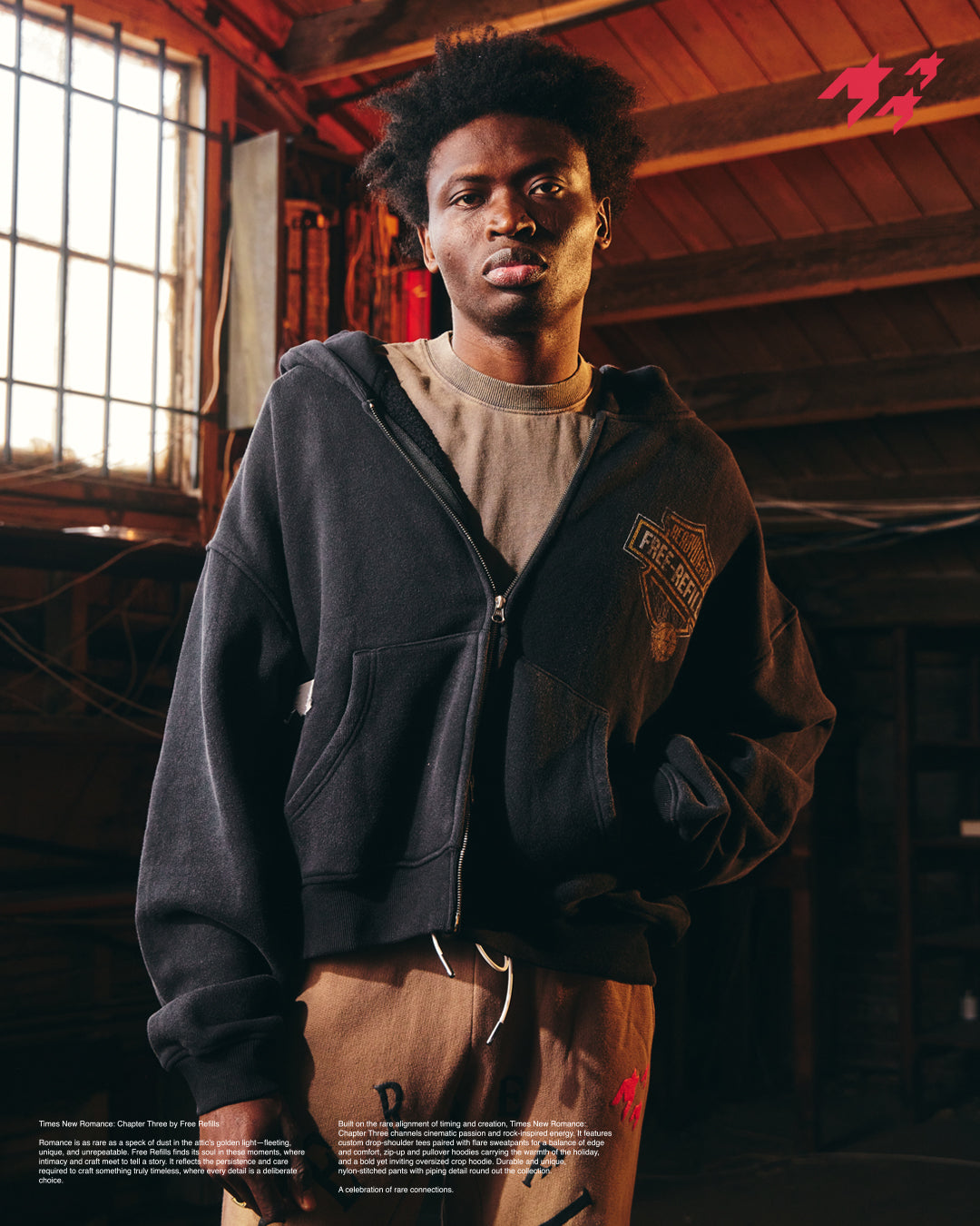 Harley Zip Up Hoodie - Vintage Black