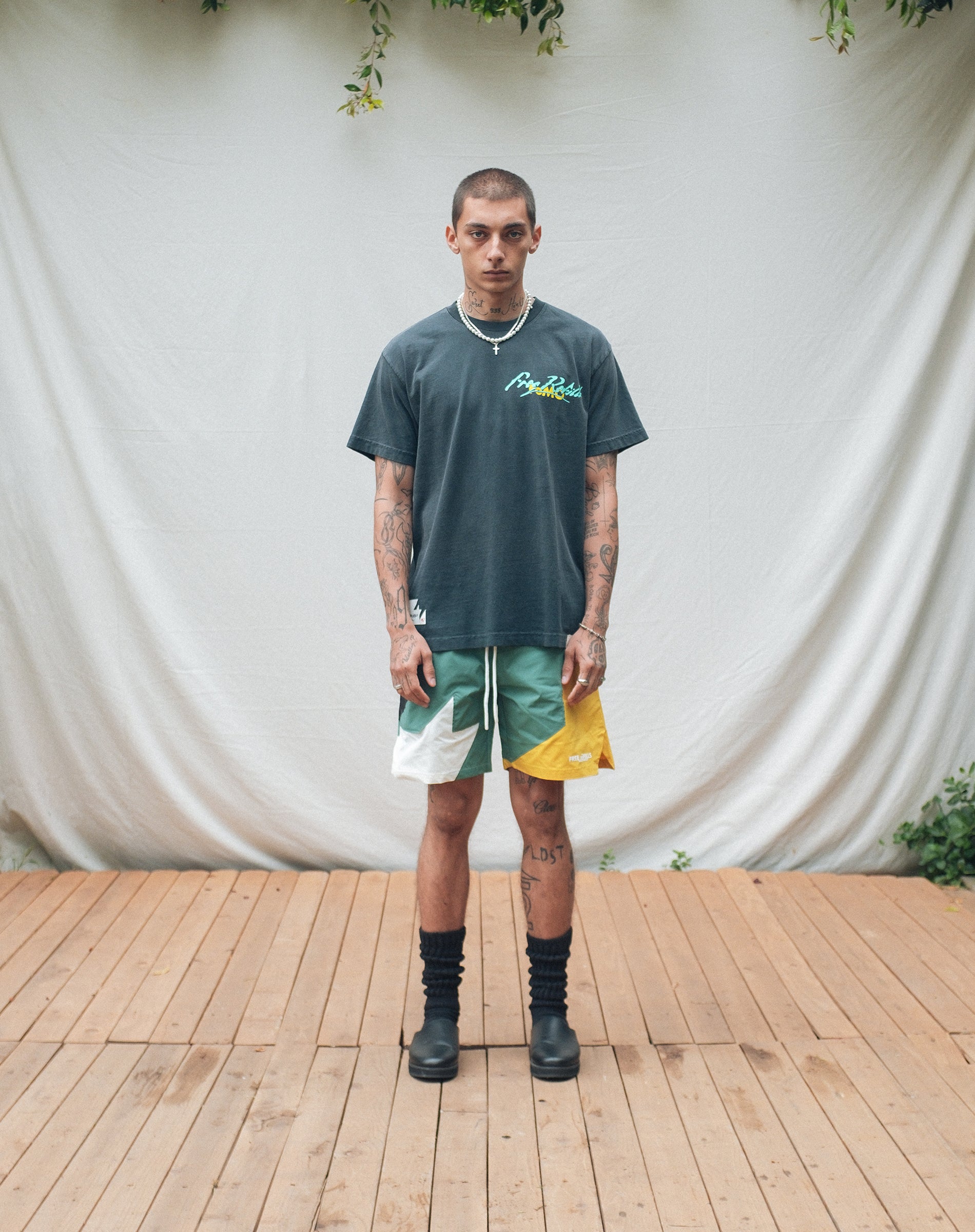 Star Nylon Shorts - Green