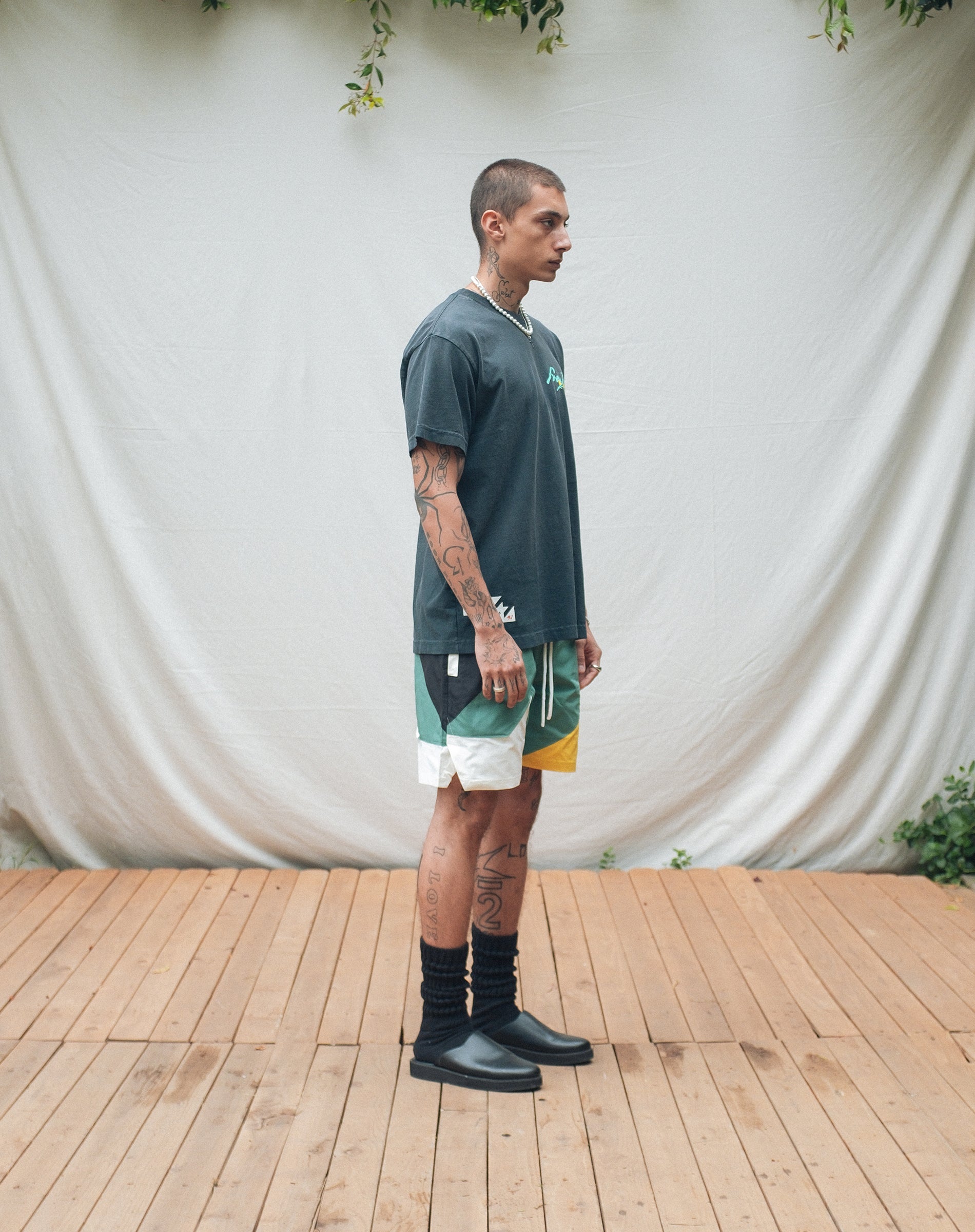 Star Nylon Shorts - Green