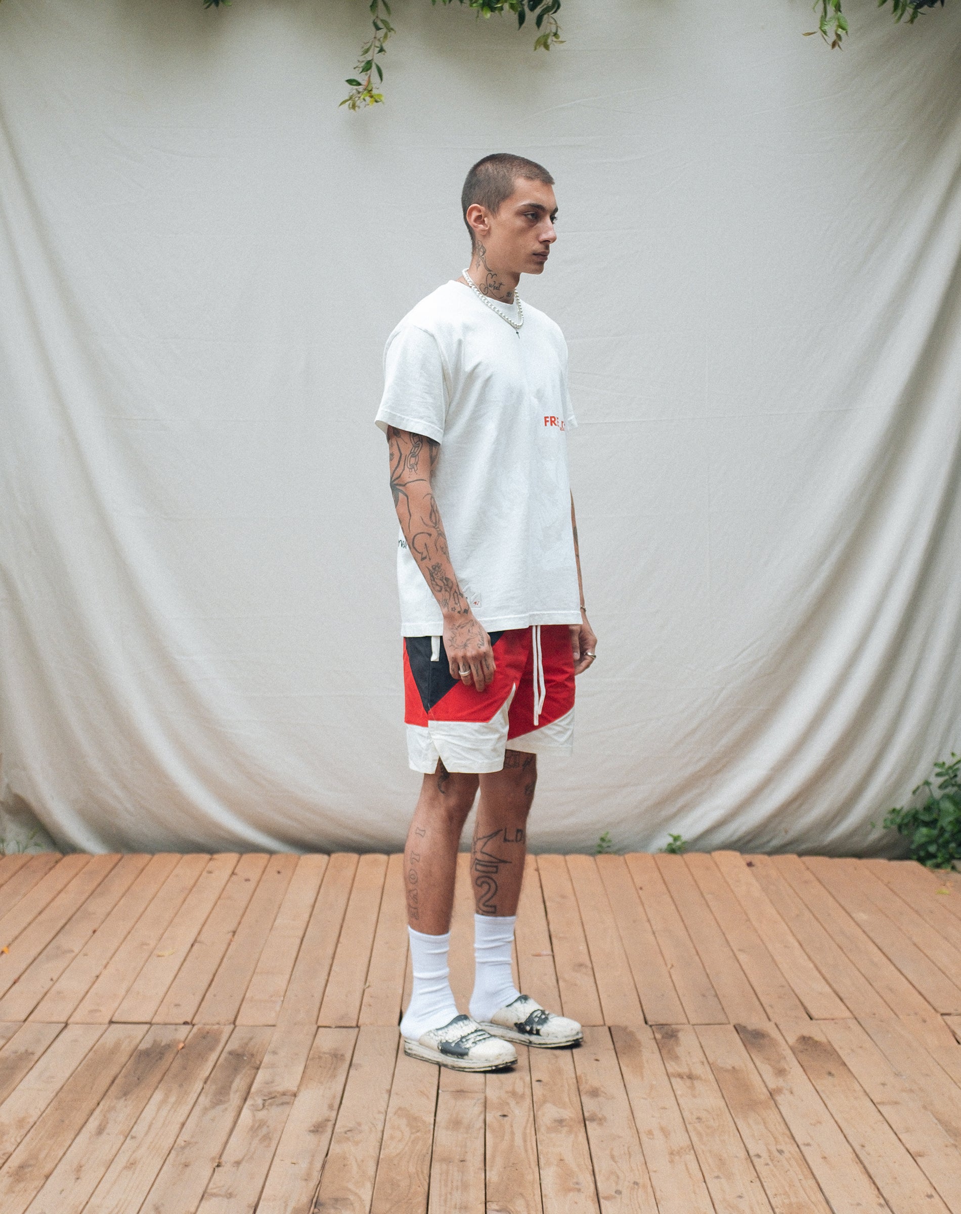 Star Nylon Shorts - Red