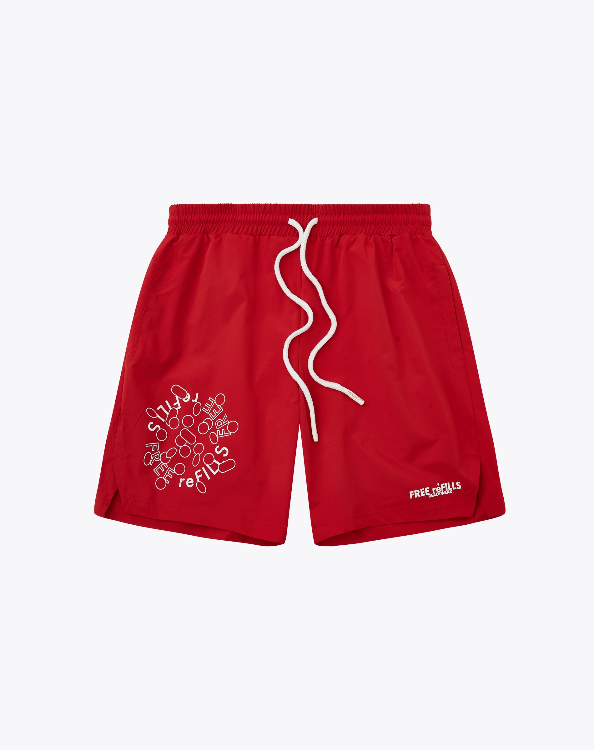 Pills Nylon Shorts - Red