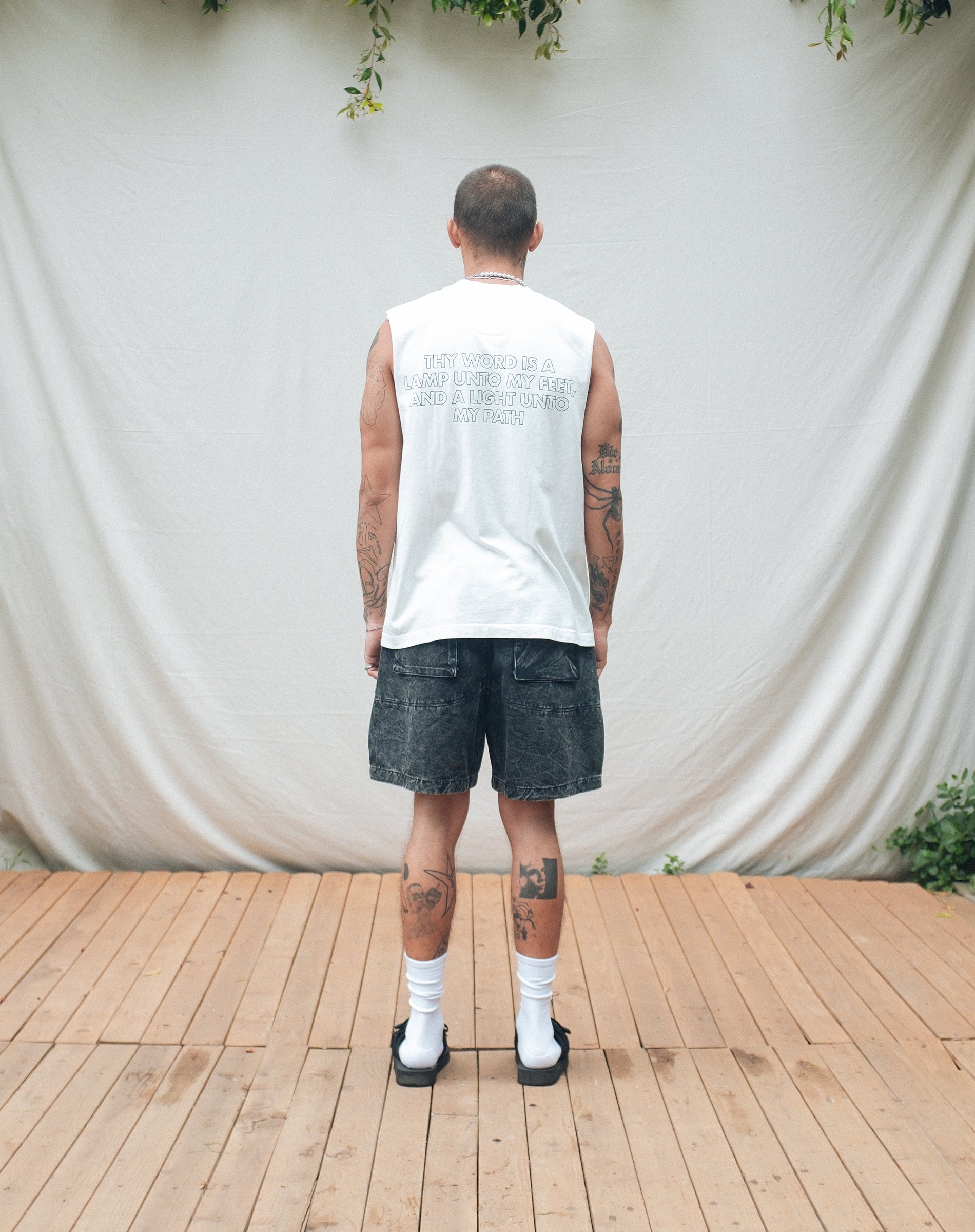 Psalms Cutoff Tee - White