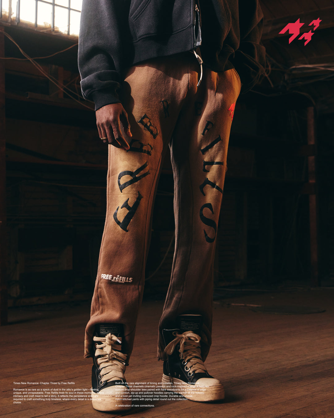Radial Sunfade Flares Sweatpants - Brown