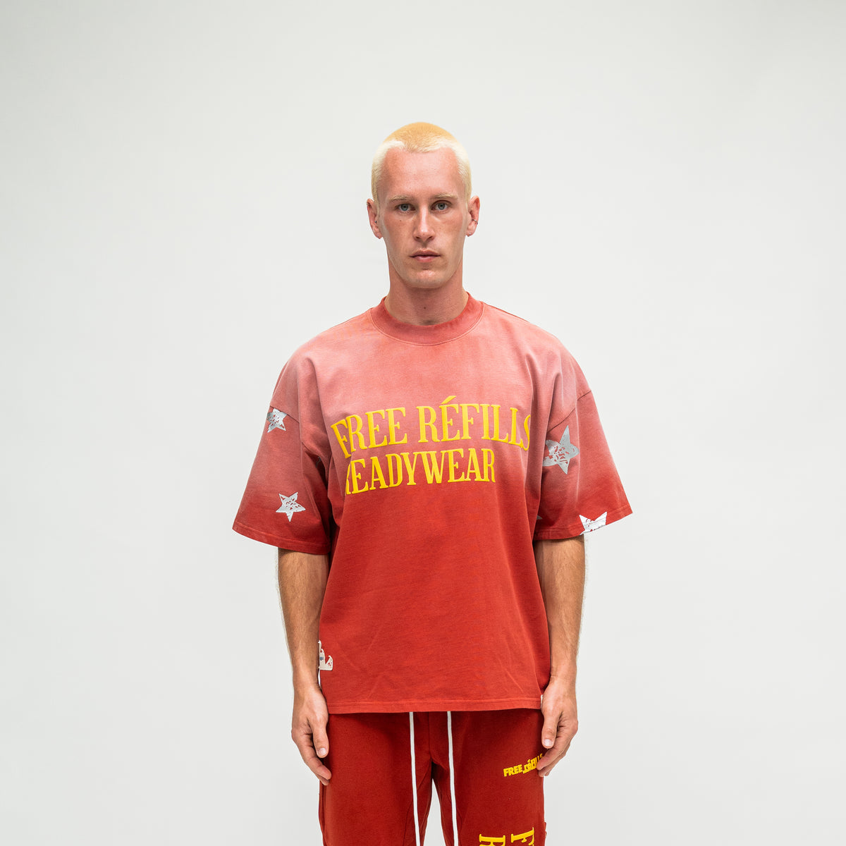 Starry Sun Fade Tee - Red