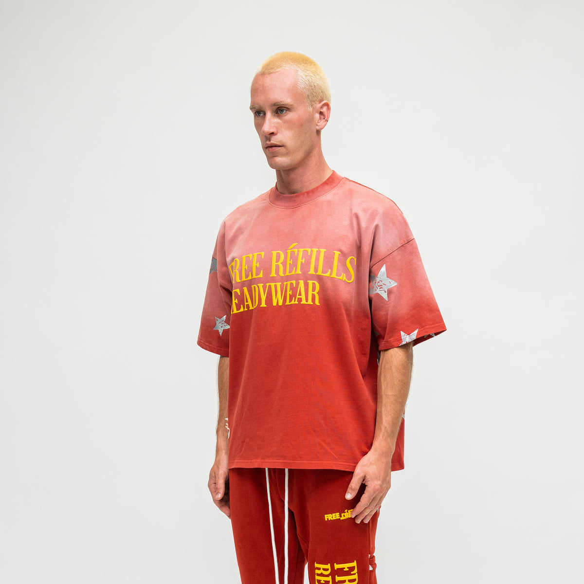 Starry Sun Fade Tee - Red