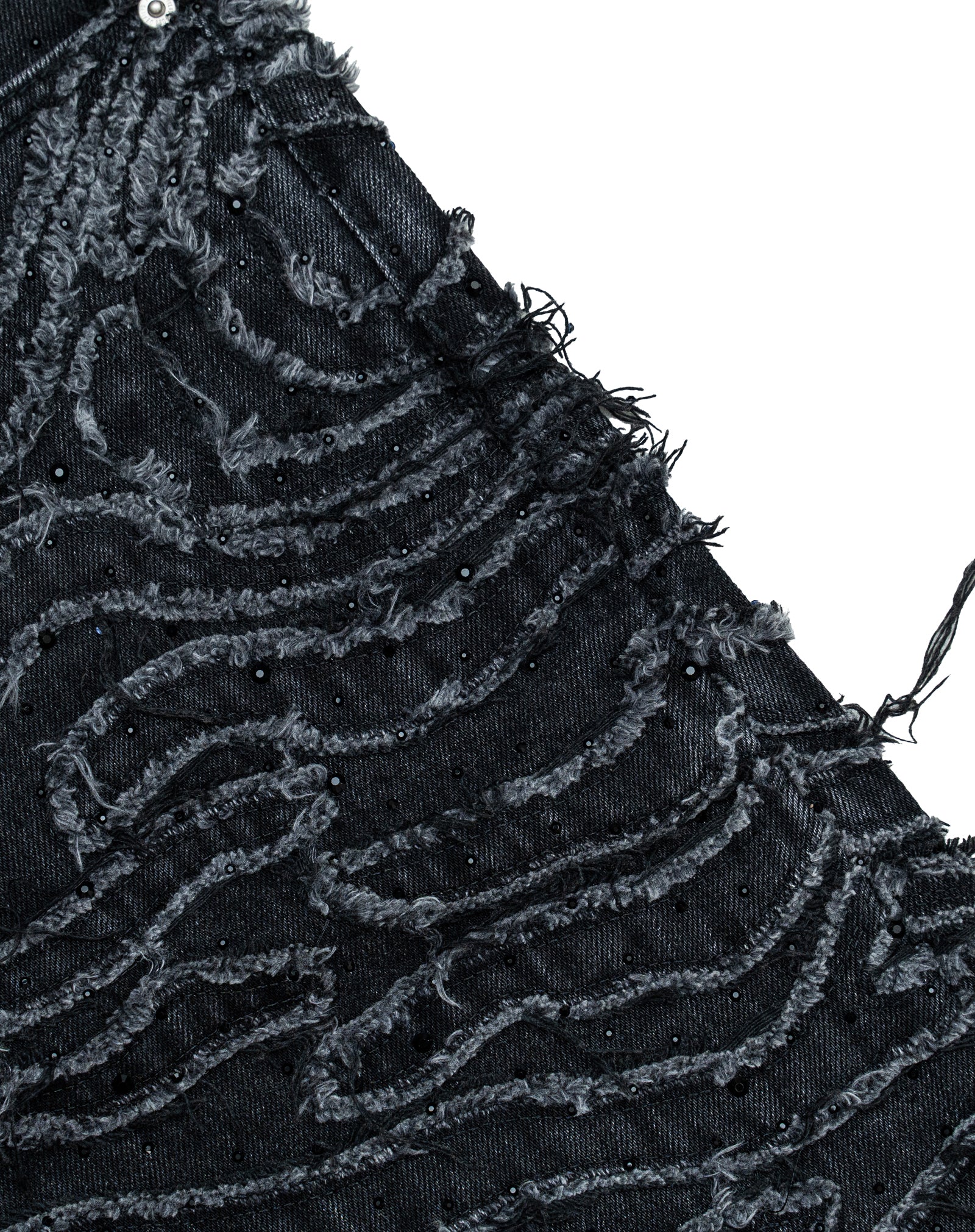 Zebra Denim Shorts - Washed Black