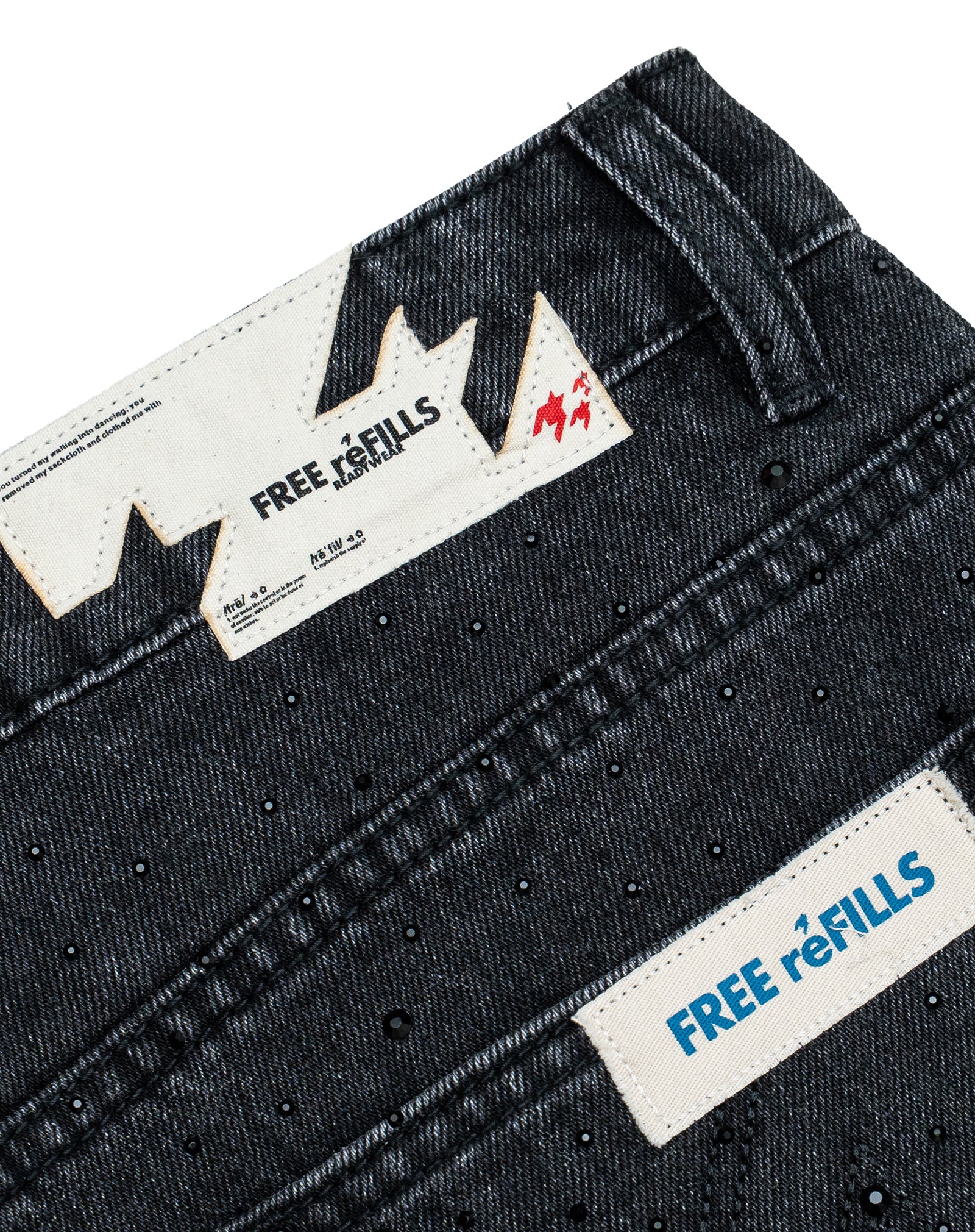 Zebra Denim Shorts - Washed Black