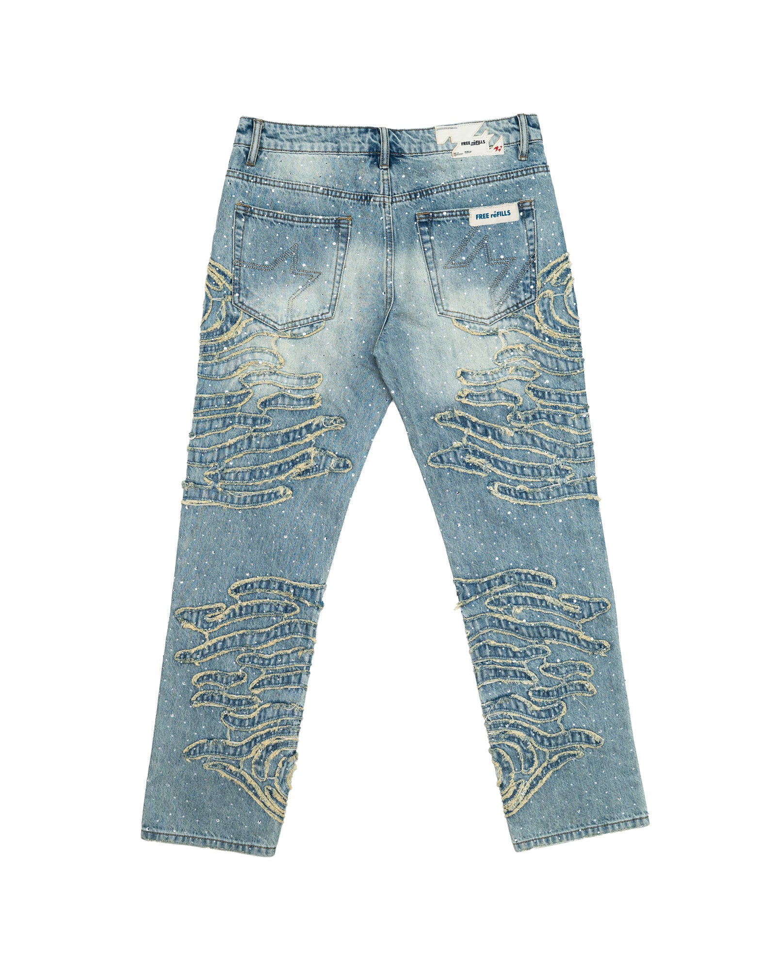 Zebra Denim Pants - Washed Blue