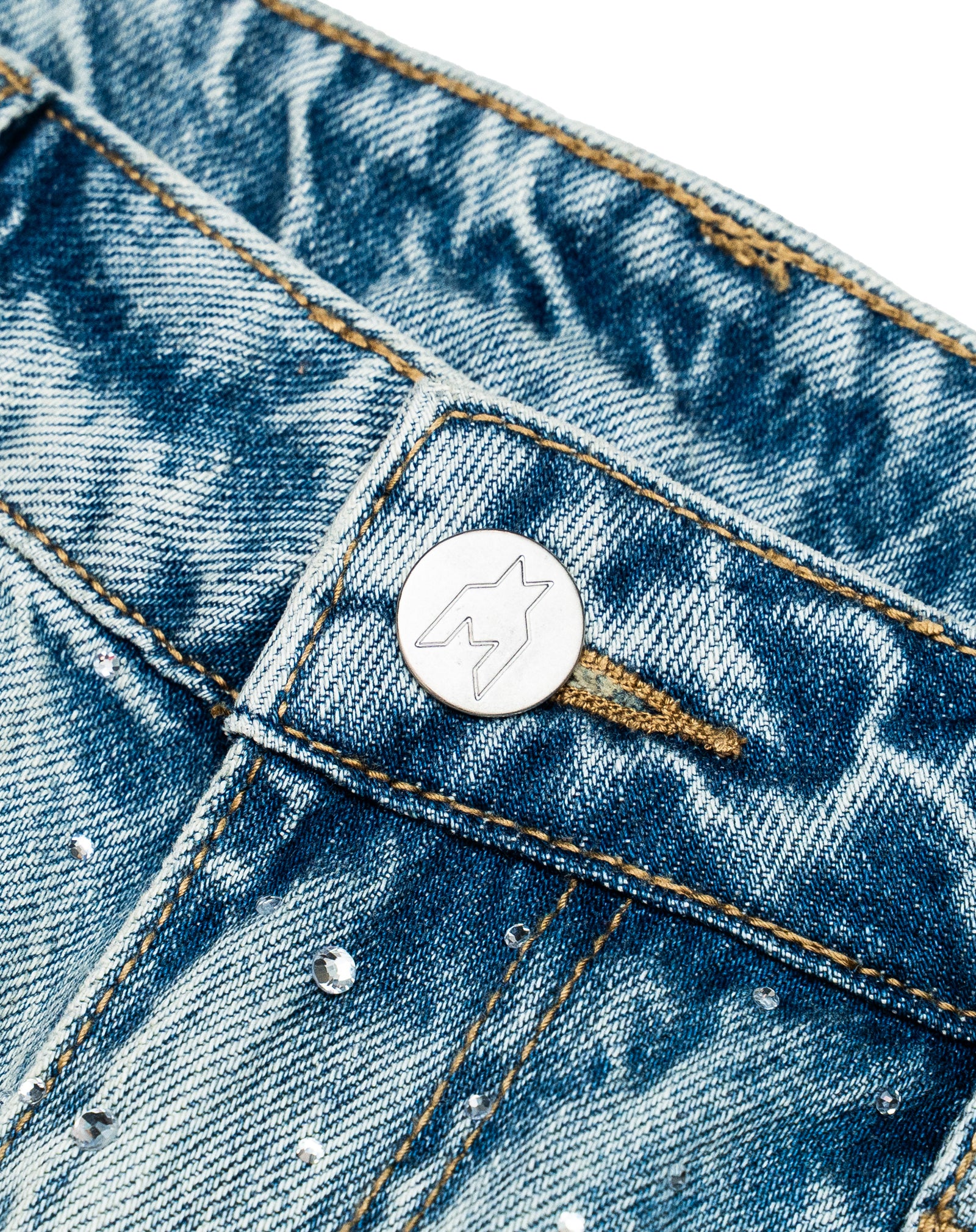 Zebra Denim Pants - Washed Blue