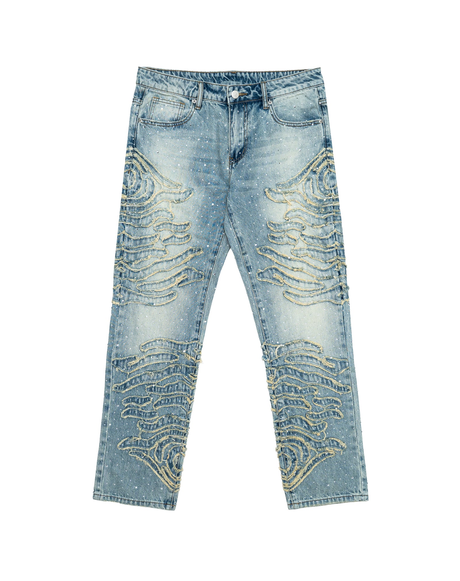 Zebra Denim Pants - Washed Blue