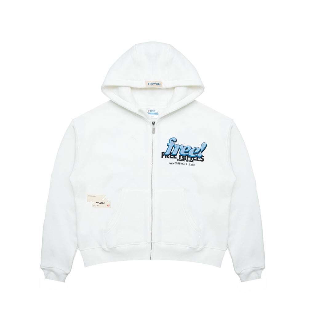 Tabloid Zip-Up Hoodie - Off White