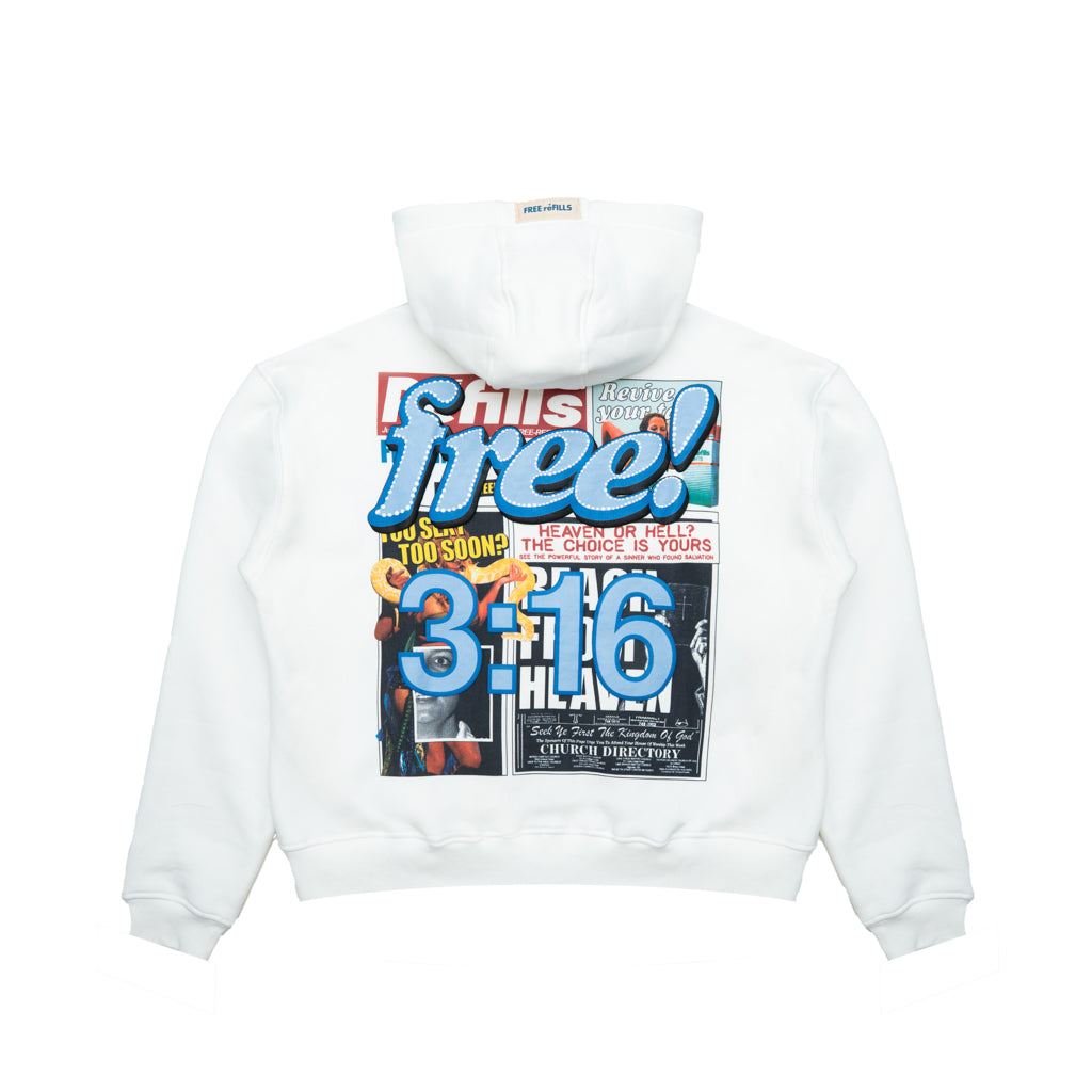 Tabloid Zip-Up Hoodie - Off White