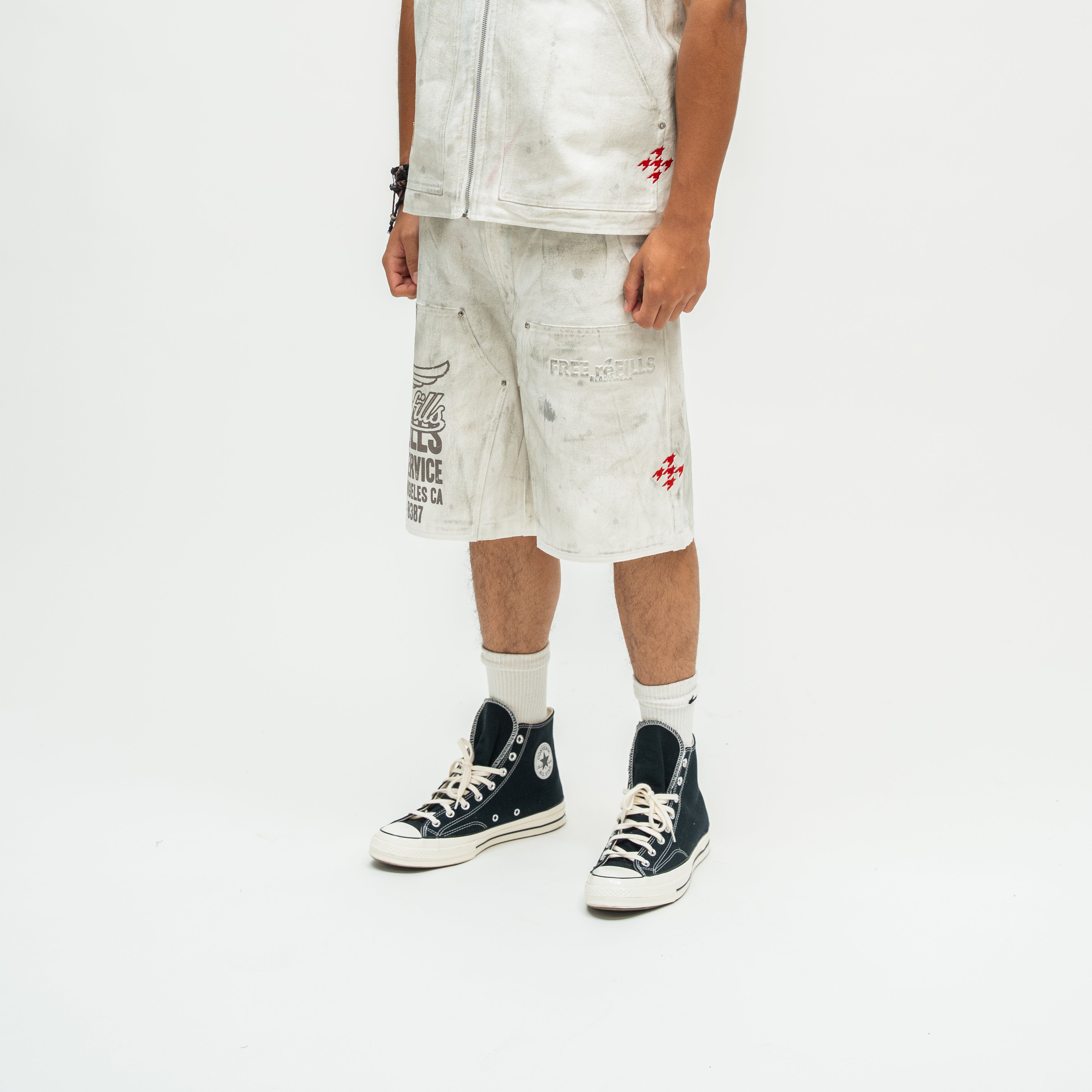 Service Grunge Carpenter Shorts - Cream