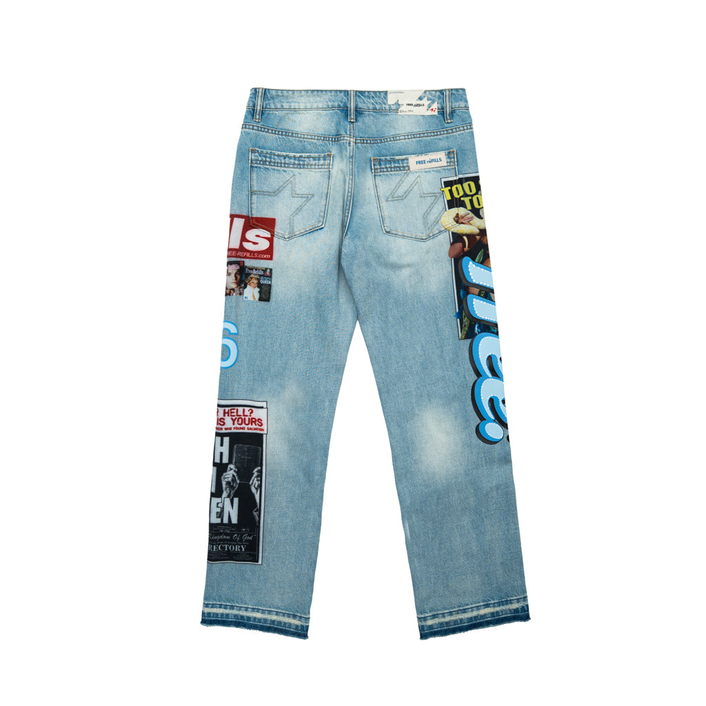 Tabloid Denim Pants - Blue