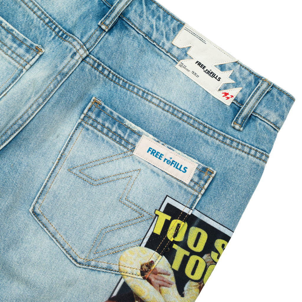 Tabloid Denim Pants - Blue