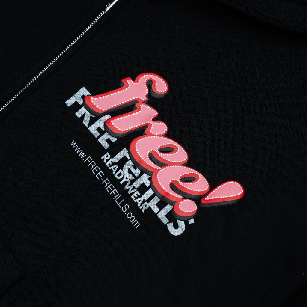 Tabloid Zip-Up Hoodie - Black