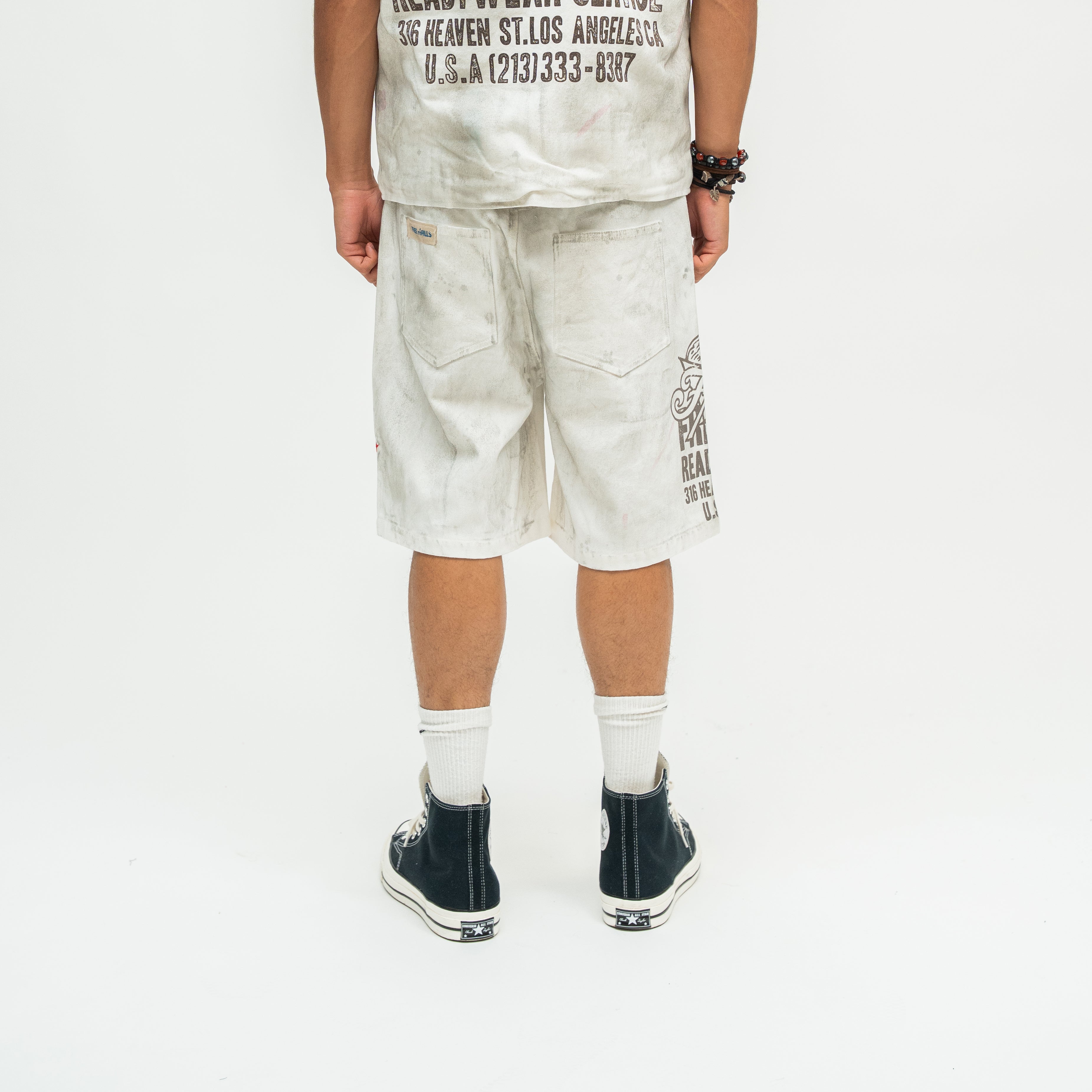 Service Grunge Carpenter Shorts - Cream