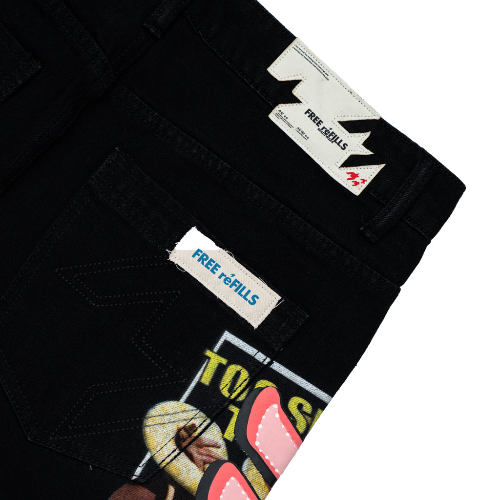 Tabloid Denim Jorts - Black Wash