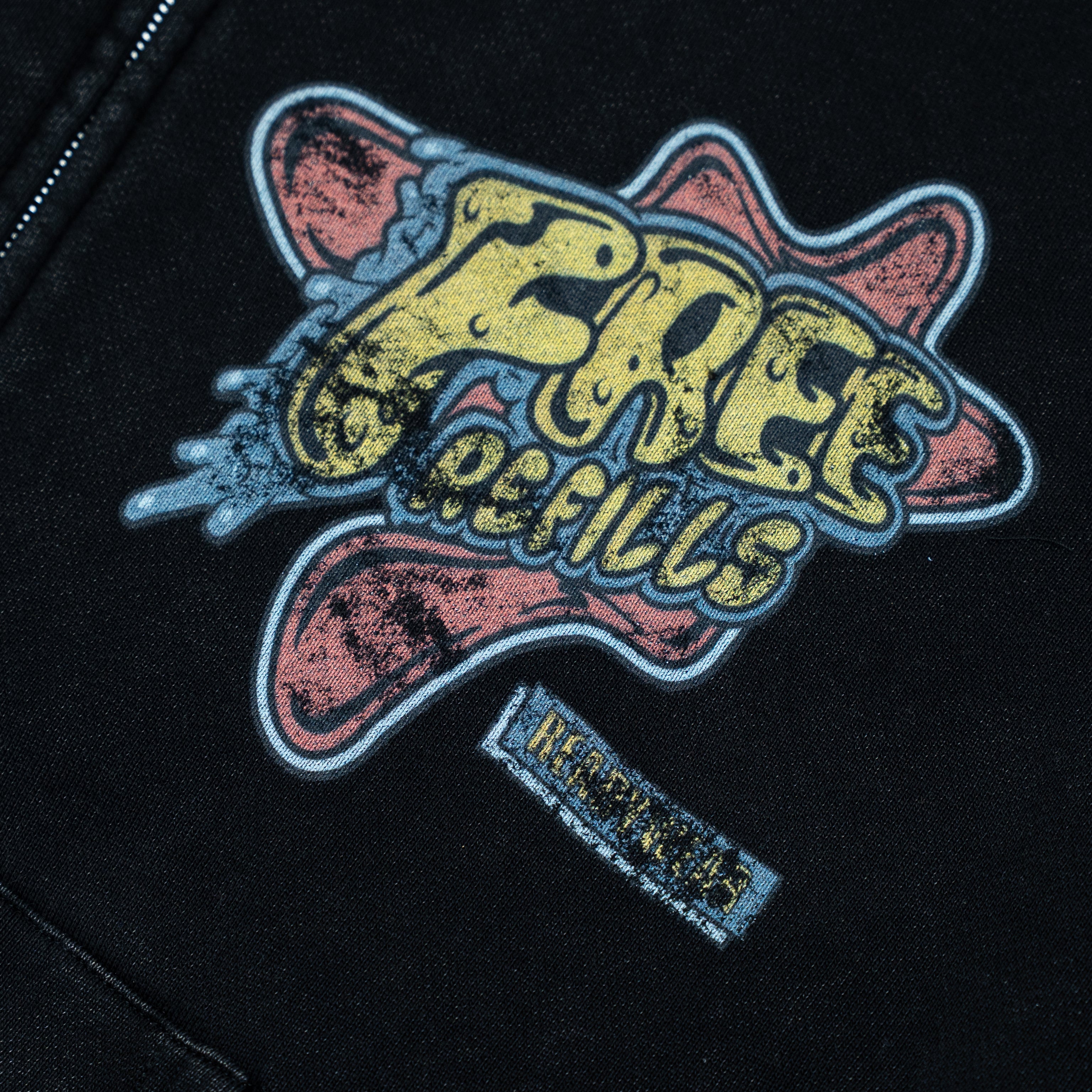 Amoeba Zip-Up Hoodie - Black